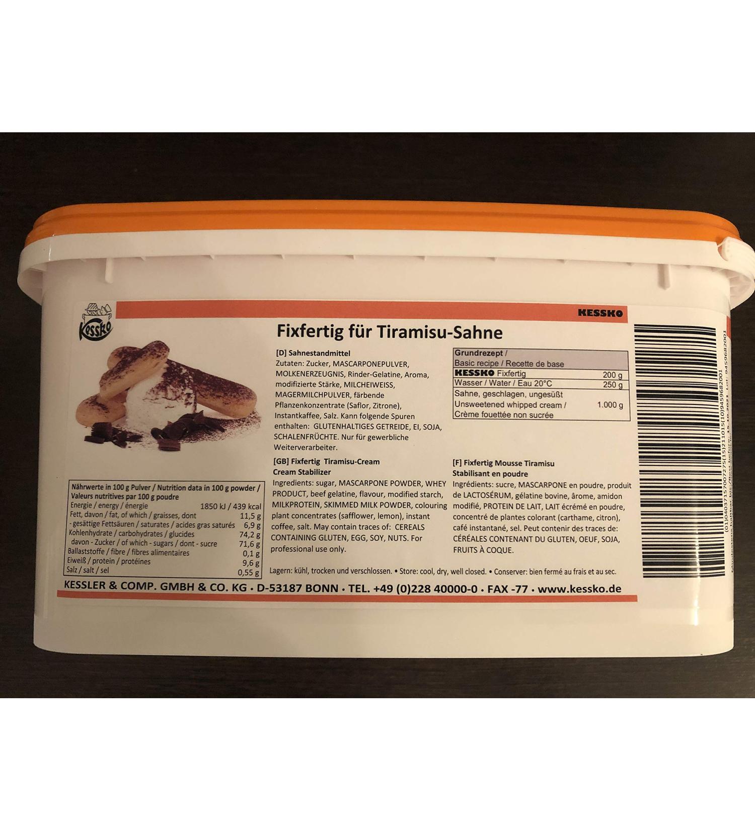 Tiramisu Kessko cream stock 900 g cream stand cream stiffener cream 0.9 kg (Tiramisu)