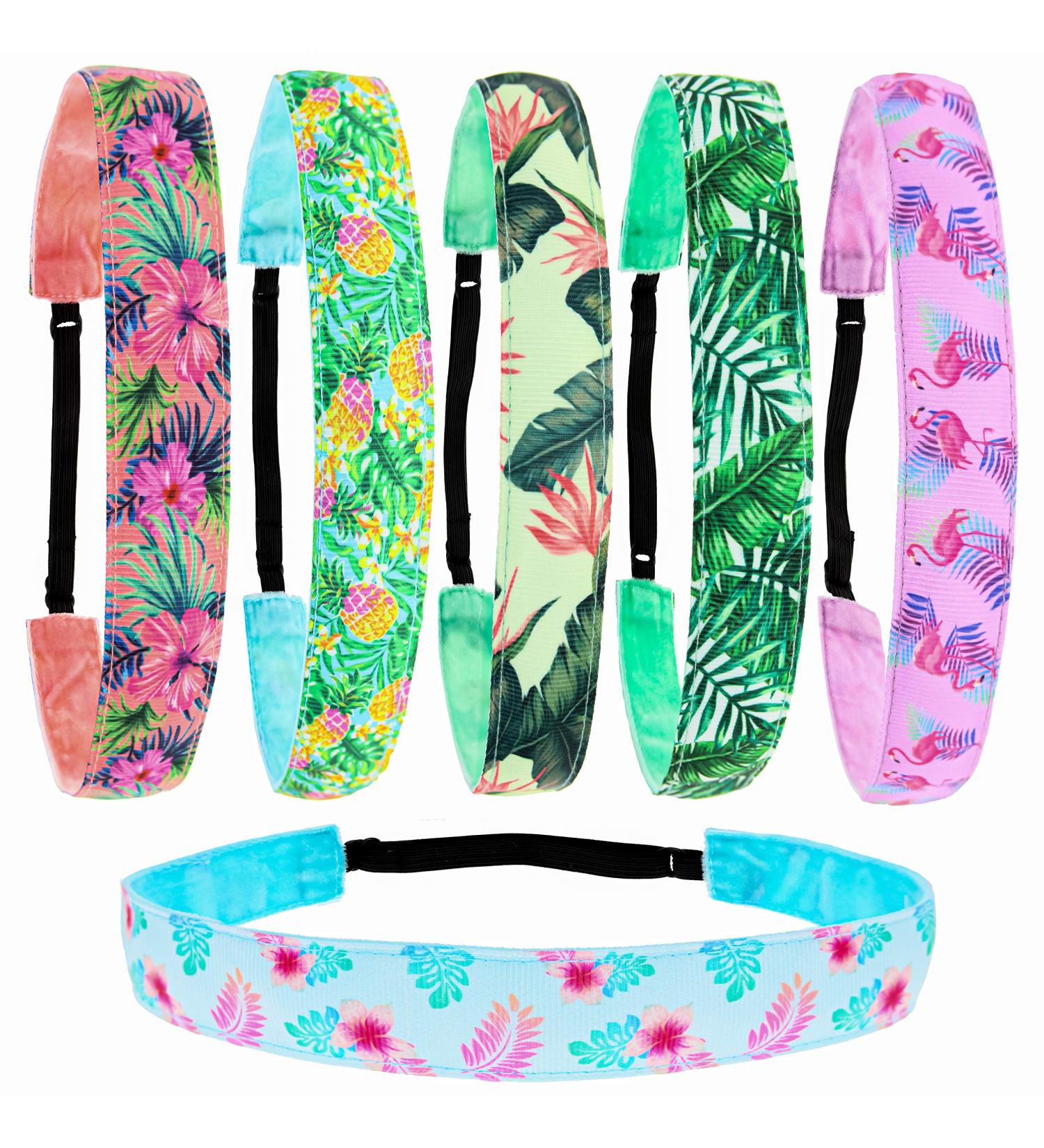 FROG SAC 6-Piece Floral Headbands for Girls - Adjustable Non-Slip Elastic Hair Bands - VSCO Girl Birthday Accessories - Buy Online on GoSupps.com