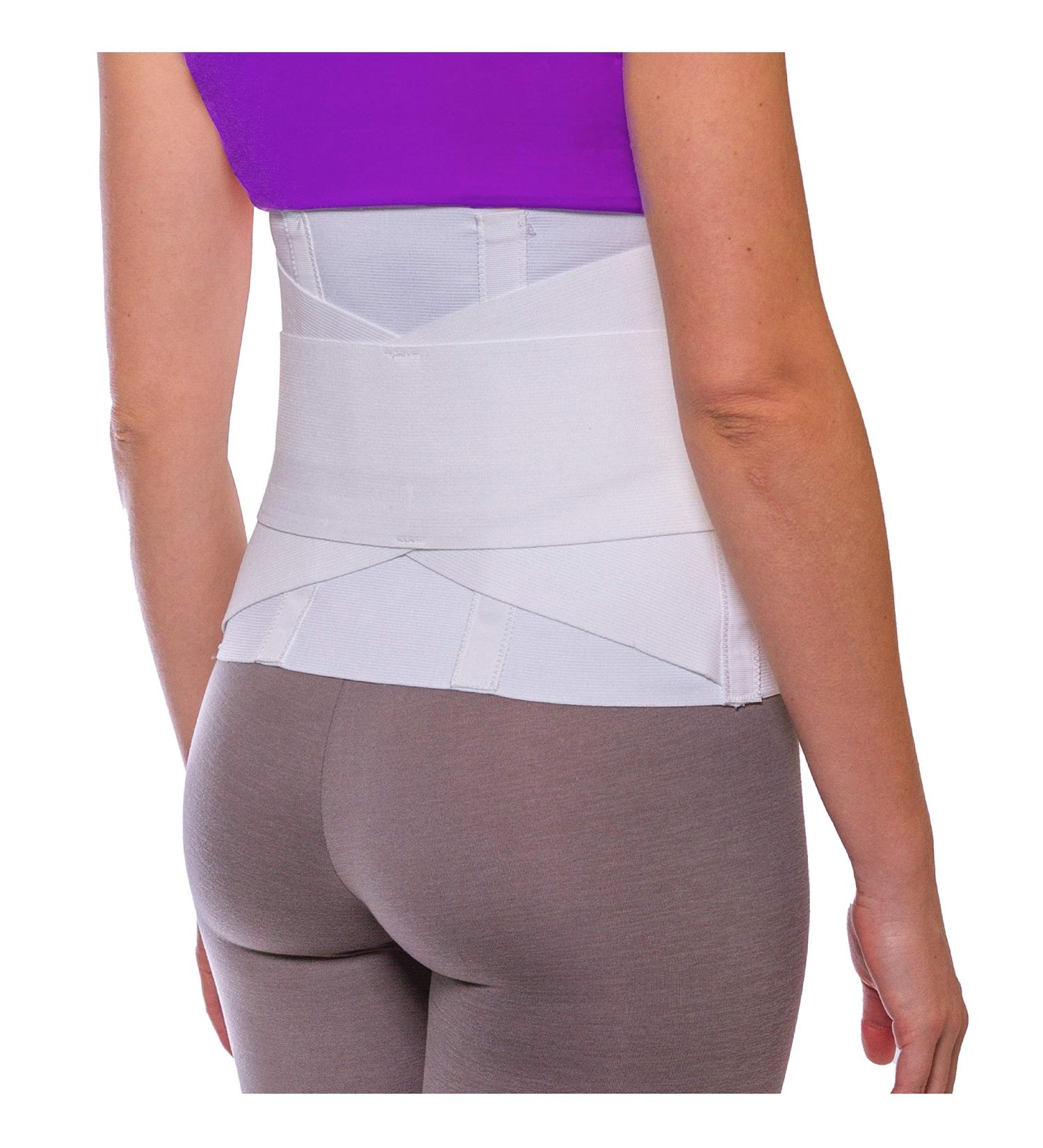 BraceAbility Women's Lower Back Pain Support Belt - Lightweight Lumbar Compression for Nurses, Walking - Soft White Elastic, Discreet Under Clothes - Size Large - Buy Online on GoSupps.com