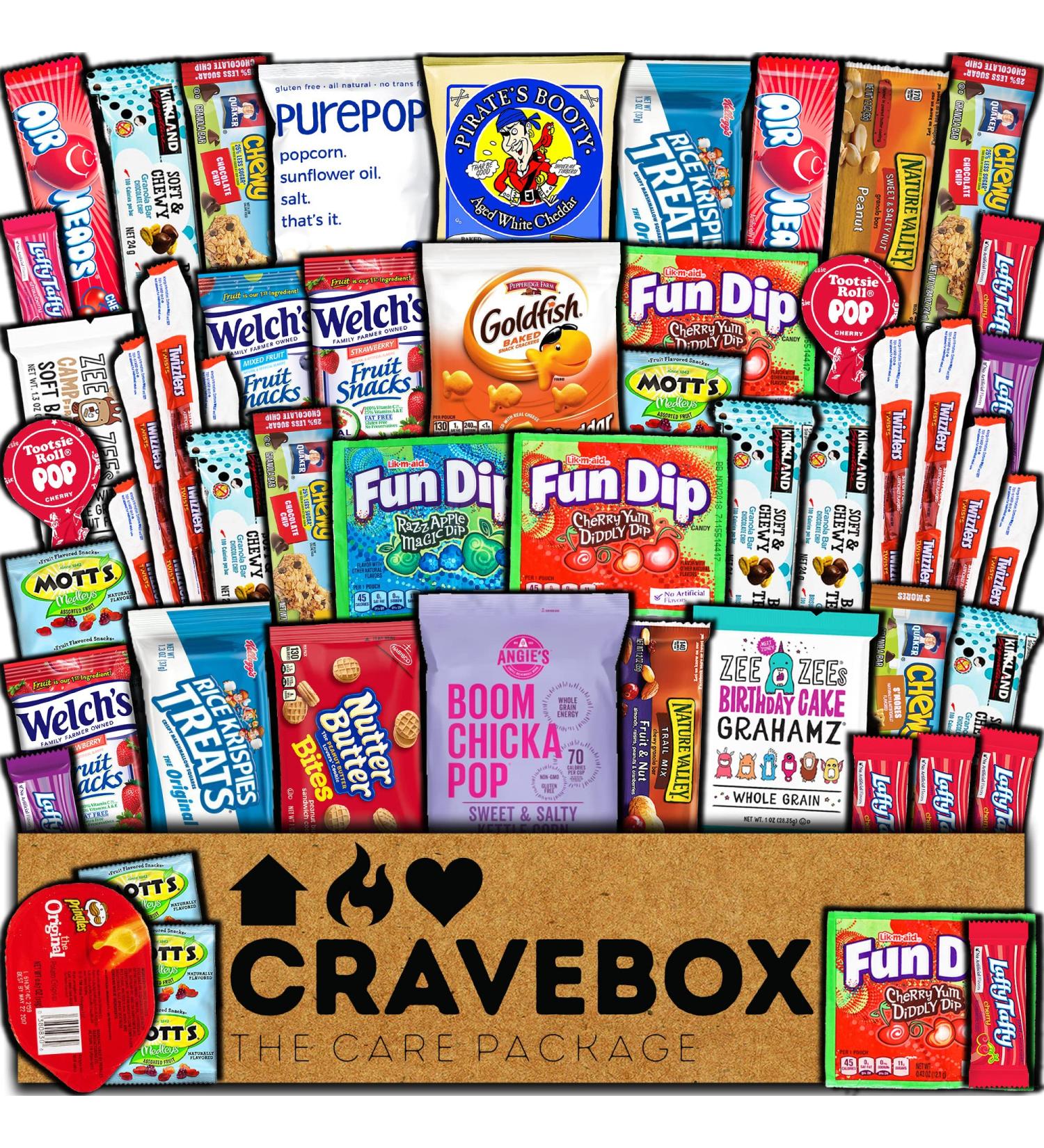 CraveBox 50 Count Valentineâ€™s Day Care Package - Assorted Snacks, Cookies, Chips & Candy Gift Box for College & Office - Buy Online on GoSupps.com