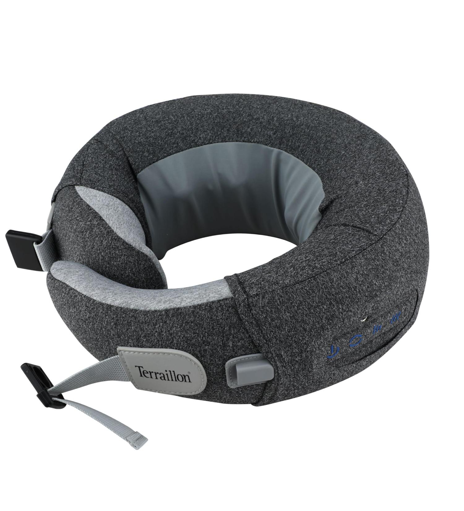 Terraillon Neck Massage Cushion - Relaxing Neck Massager with 3 Speeds Heating Adjustable Belt & USB-C | Stress Relief & Comfort - Buy Online on GoSupps.com