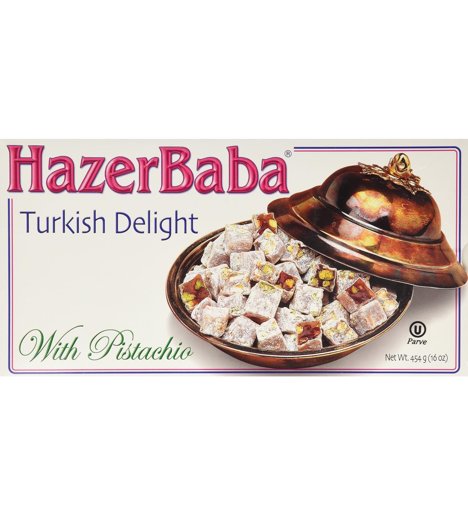 Hazer Baba Turkish Delight With Pistachio, 16oz