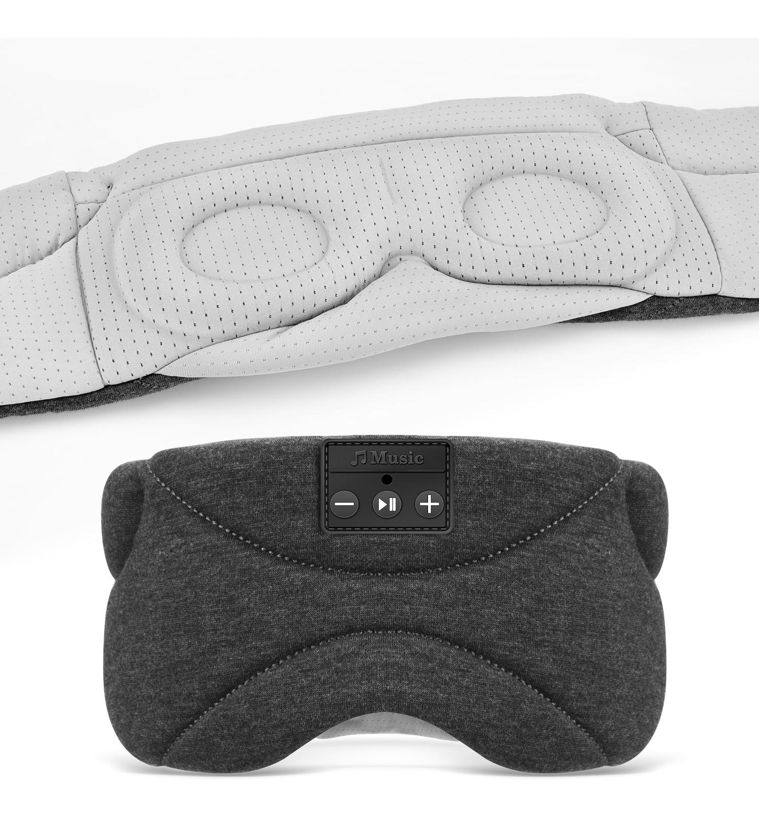 Flashmen Bluetooth Sleep Mask White Noise Timer 3D Sleep Mask for Side Sleeper Block Out Light Cooling Eye Sleep Mask with Bluetooth Headphones - Buy Online on GoSupps.com
