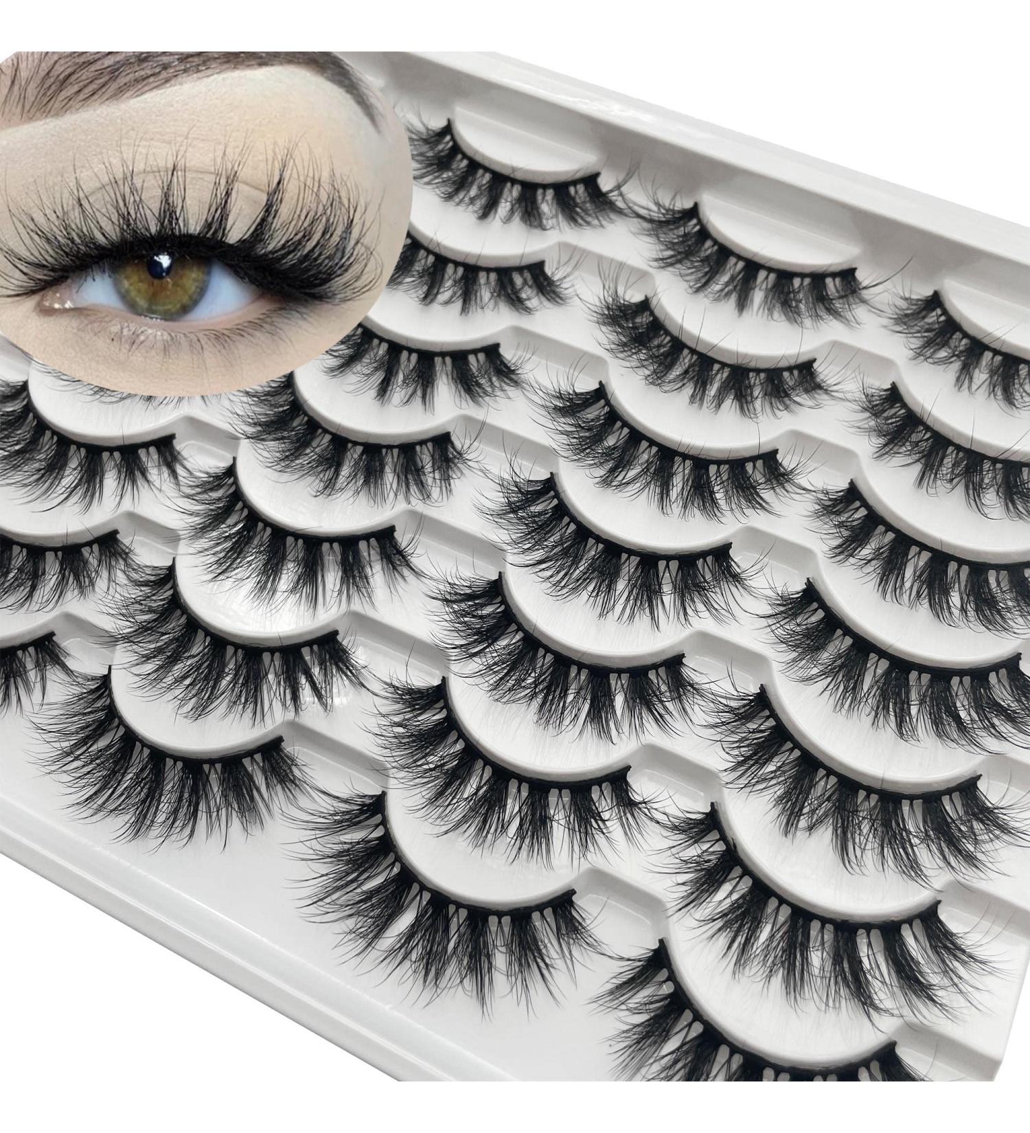 Yasnai 9D Wispy Cat Eye False Eyelashes | 14 Pairs Pack Faux Mink Lashes - Natural & Fluffy | 17mm Sexy Fake Lashes - Buy Online on GoSupps.com