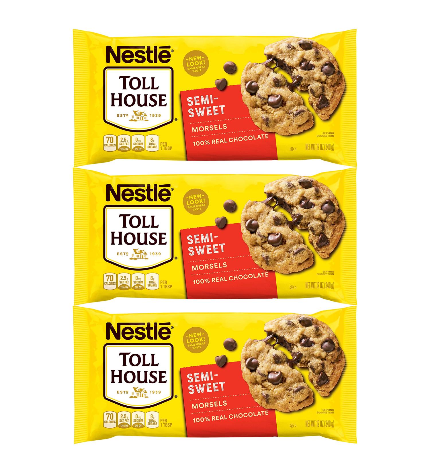 Nestle Toll House Semi-Sweet Chocolate Morsels 12oz (3-Pack) for Baking and Cooking - Buy Online on GoSupps.com
