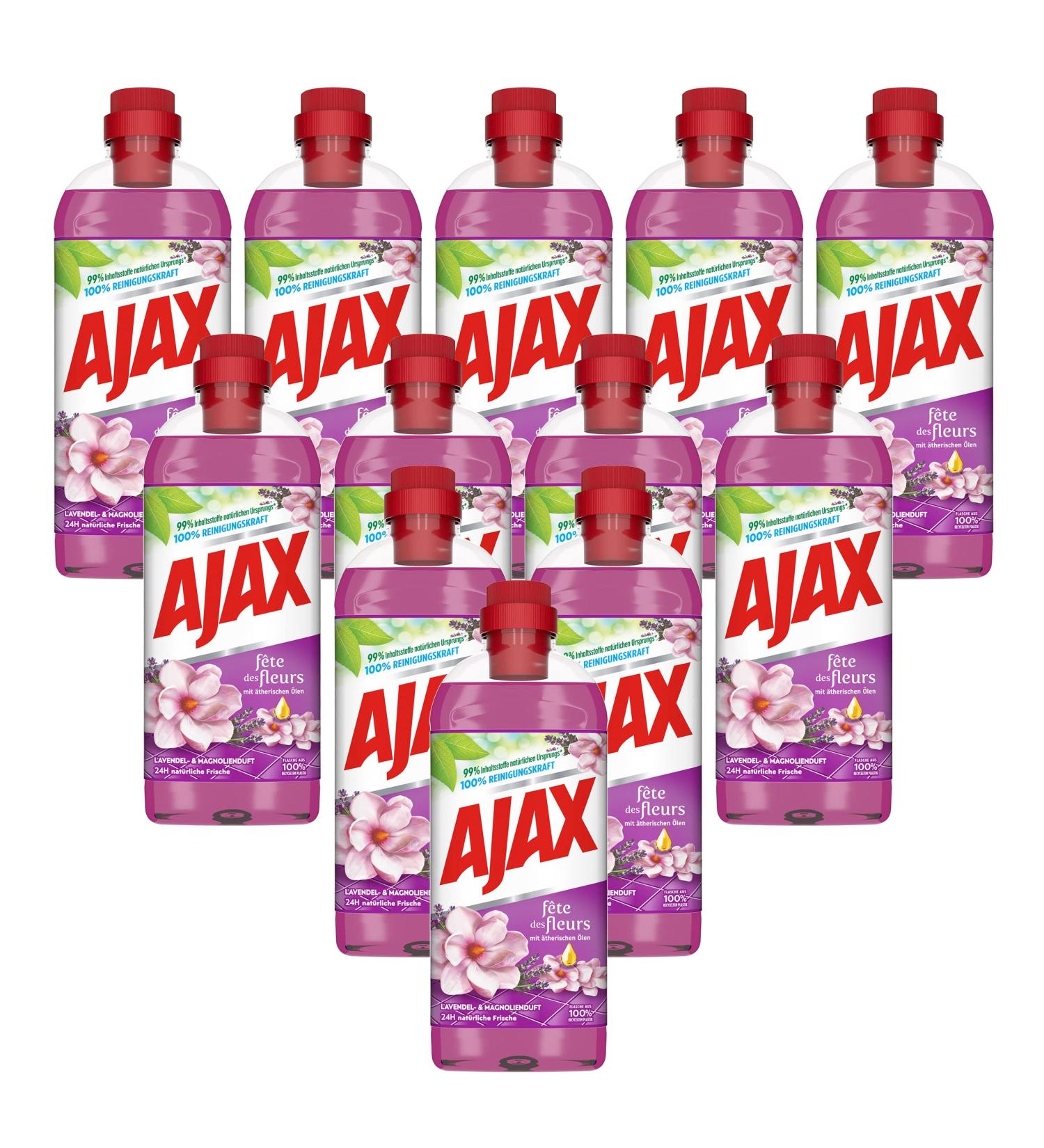 Ajax Lavender & Magnolia Flower Festival Multi Surface Cleaner 12 x 1 Litre (Pack of 12) - Buy Online on GoSupps.com