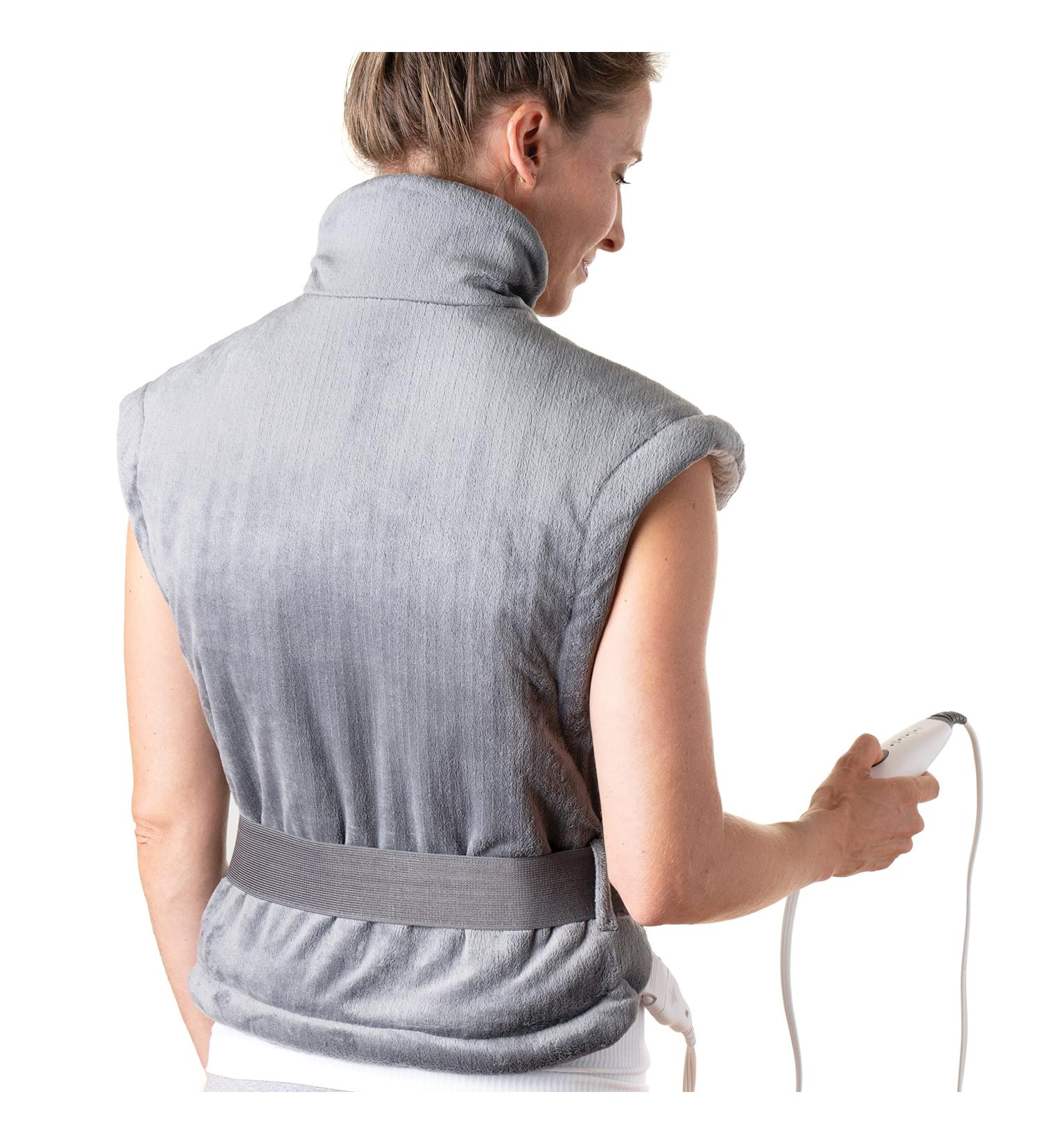 Pure Enrichment PureRelief XL Heating Pad for Back & Neck - Heat Therapy for Muscle Pain, Cramps, and Sore Muscles - 4 Heat Settings - Auto Shut-Off - Gray - Buy Online on GoSupps.com