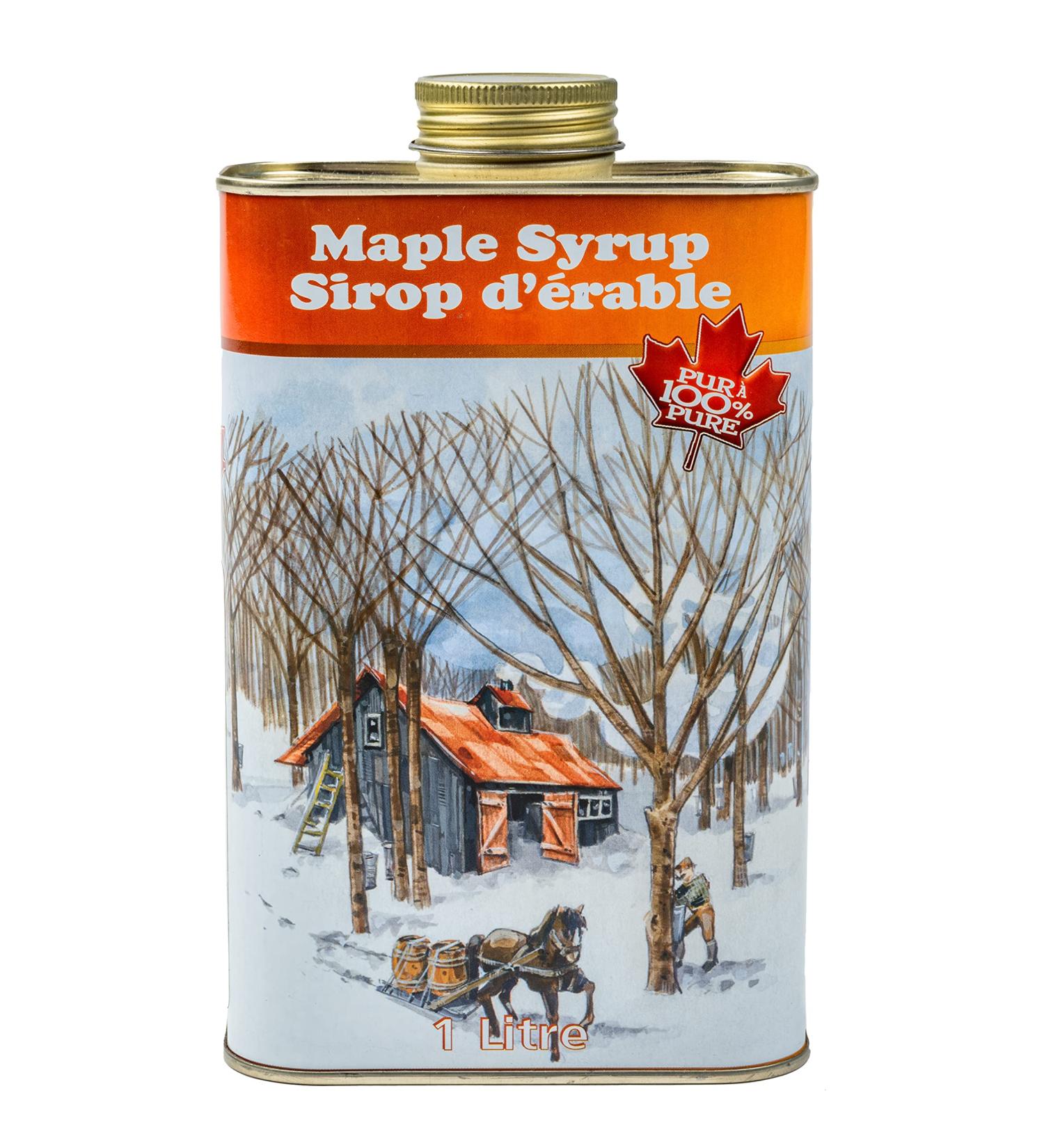 Turkey Hill Sugarbush Heritage Tin Can 100% Pure Premium Canadian Dark Robust Maple Syrup (1L) 1 Liter - Buy Online on GoSupps.com