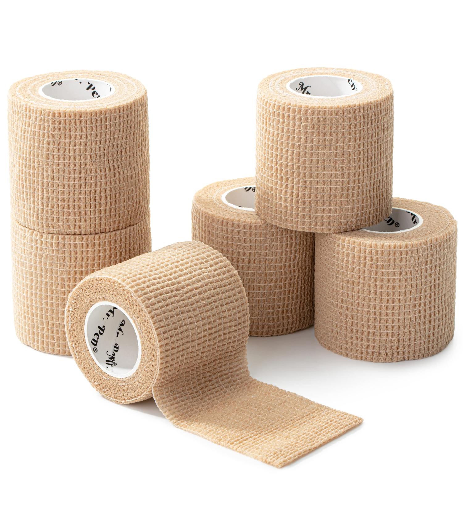 Mr. Pen Self Adhesive Bandage Wrap 6 Pack - Skin Colored - 2 x 5 Yards - Cohesive & Elastic Medical Wrap - Buy Online on GoSupps.com