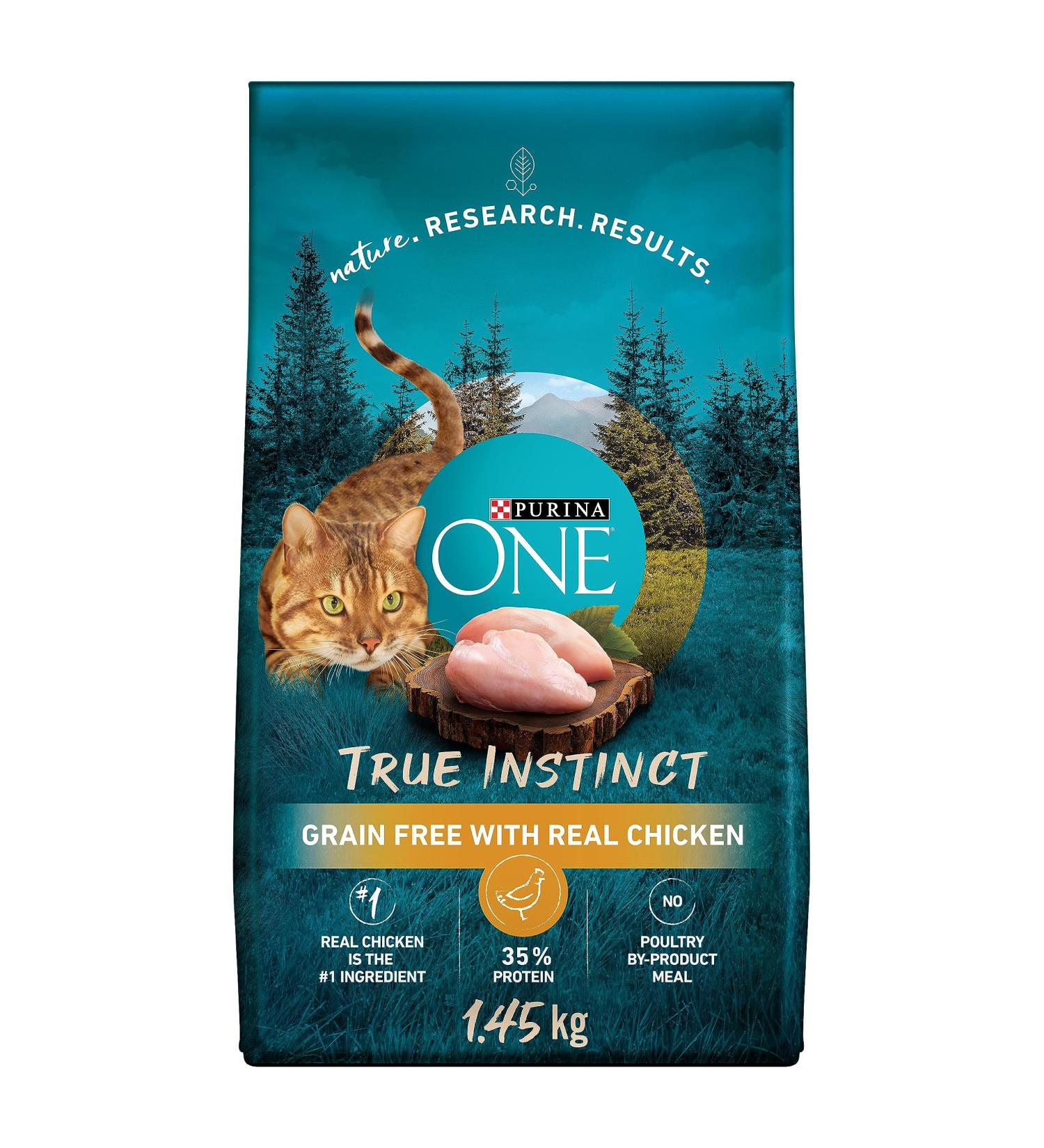 Purina ONE True Instinct Grain Free Dry Cat Food High Protein Chicken - 1.45 kg Bag 1.45 kg (Pack of 1) - Buy Online on GoSupps.com