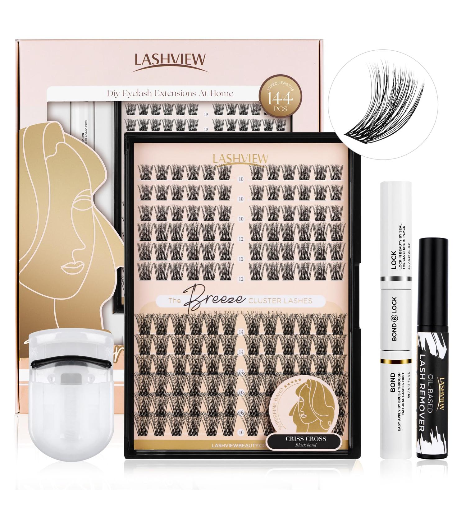 Lashview DIY Lash Extension Kit - Volume-D 144D Lash Bond & Remover for Flawless Eyelash Extensions - Buy Online on GoSupps.com