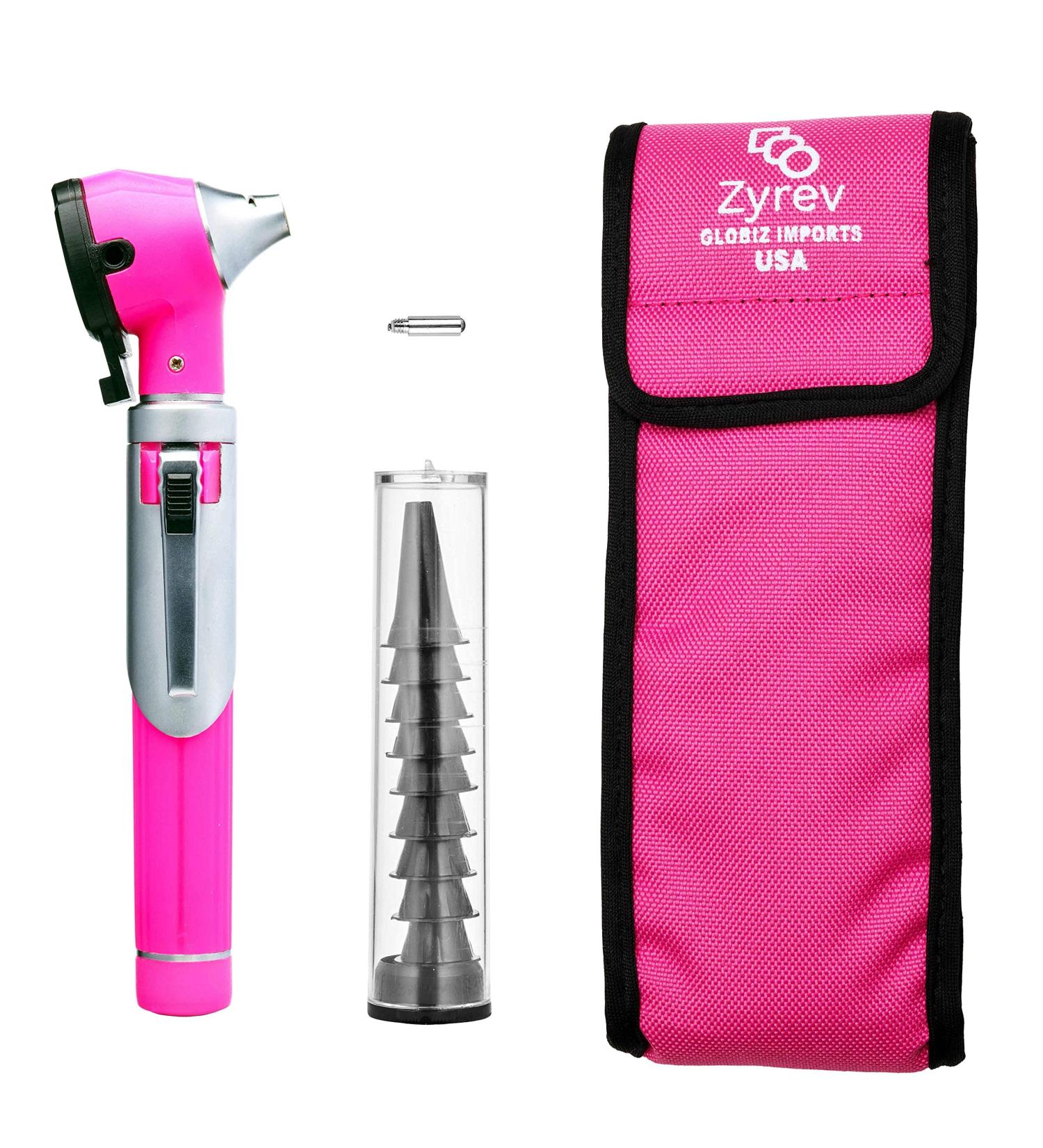 Zyrev ZetaLife Otoscope - Pocket-Sized Ear Scope with Light for Ear Infection Detection (Pink) - Buy Online on GoSupps.com