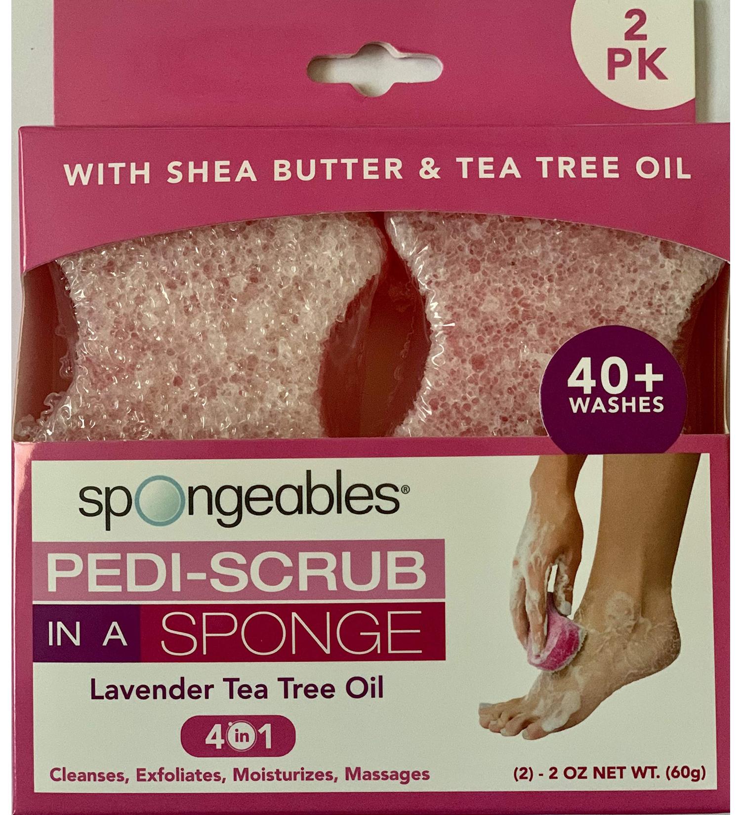 Pedi-Scrub In A Sponge Lavender Tea Tree Oil - 2 Pack | Exfoliating Foot Scrub - Buy Online on GoSupps.com