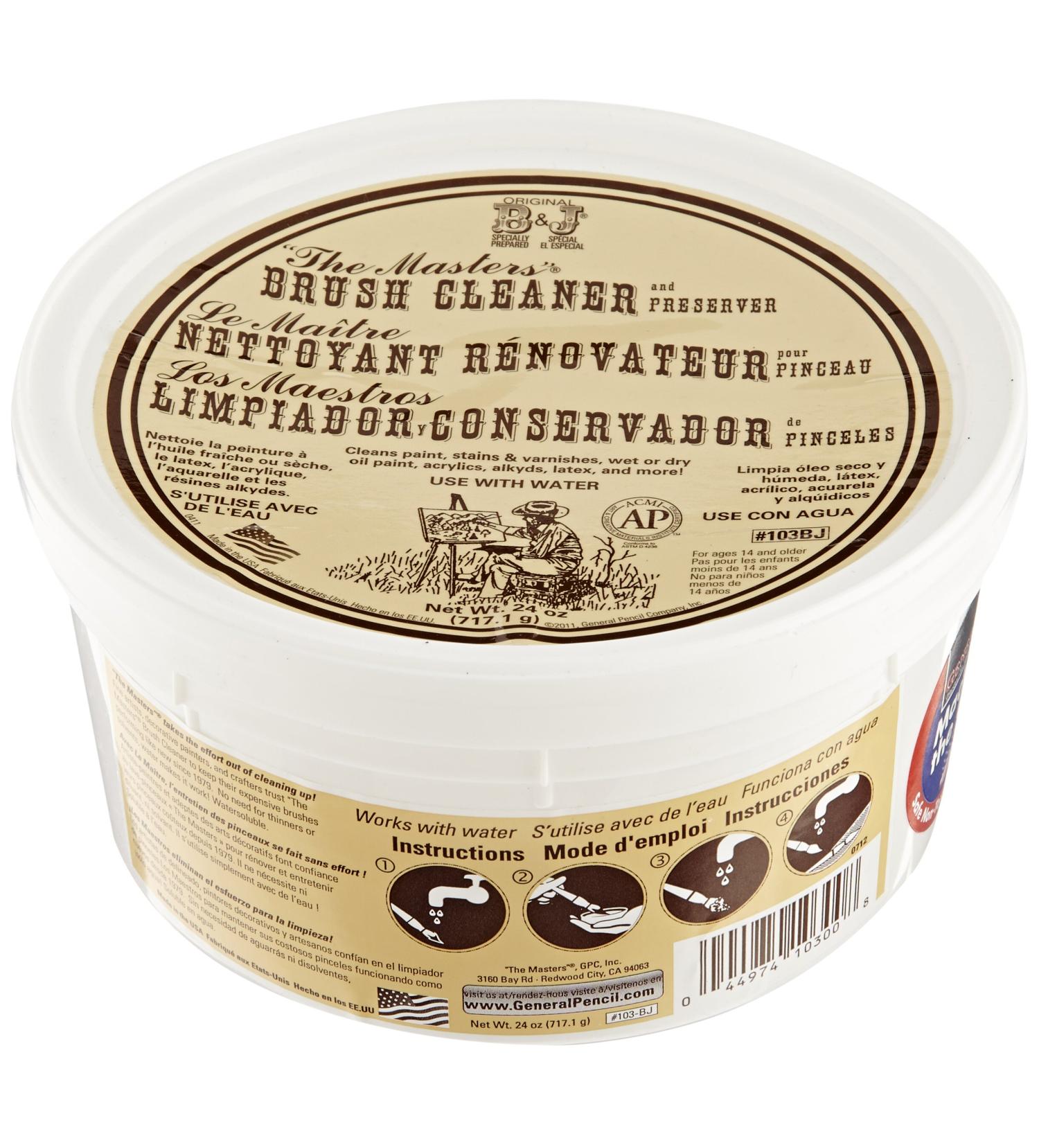 The Masters Paint Brush Cleaner and Preserver - 24 Ounce Tub - Lemon Scented