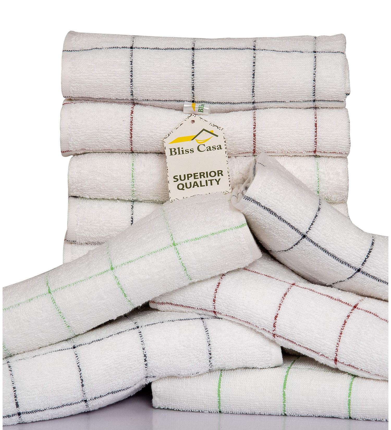 Bliss Casa Luxury Washcloth Set - 12x12 Inch, 12 Pack, 500 GSM, Highly Absorbent - Multipurpose Bathroom & Face Towels - Buy Online on GoSupps.com