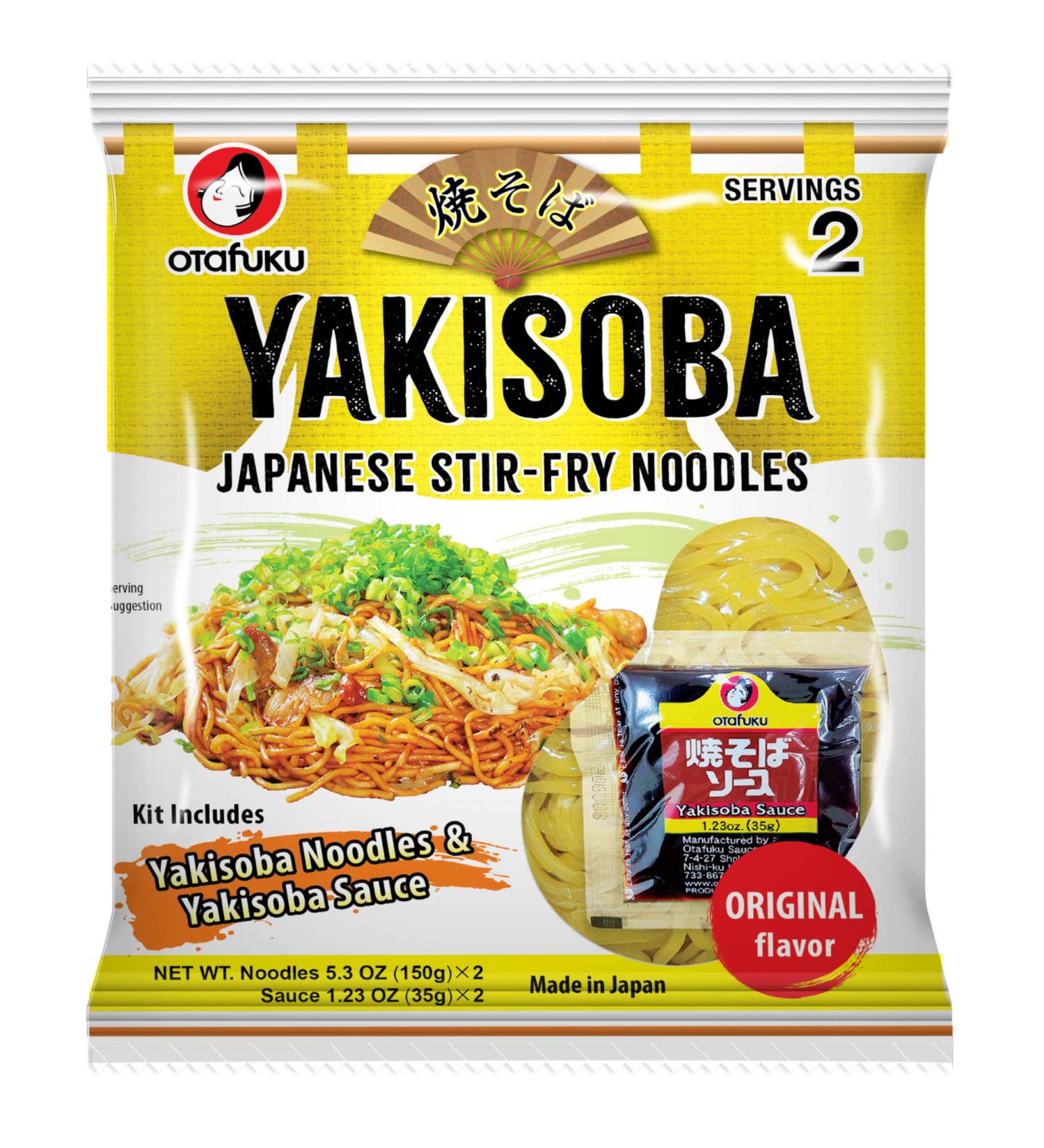 Otafuku Yakisoba Noodles with Yakisoba Sauce - Japanese Stir-Fry Noodles (2 Servings) - Buy Online on GoSupps.com