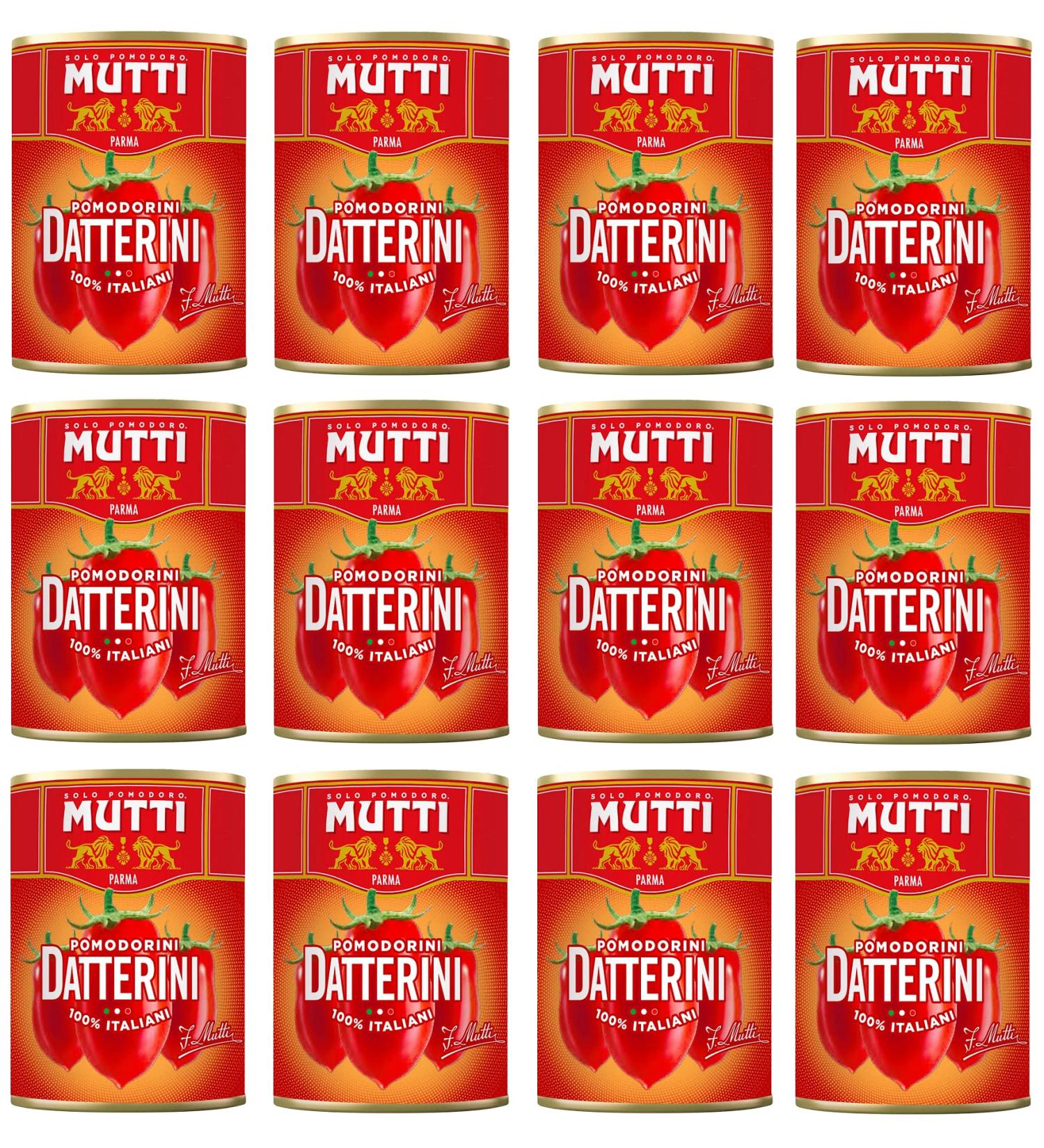 Mutti Pomodorini Datterini Cherry Tomatoes Datterini Sweet Taste Elongated Shape Italian Sauce Tomatoes 400g Pack of 12 - Buy Online on GoSupps.com
