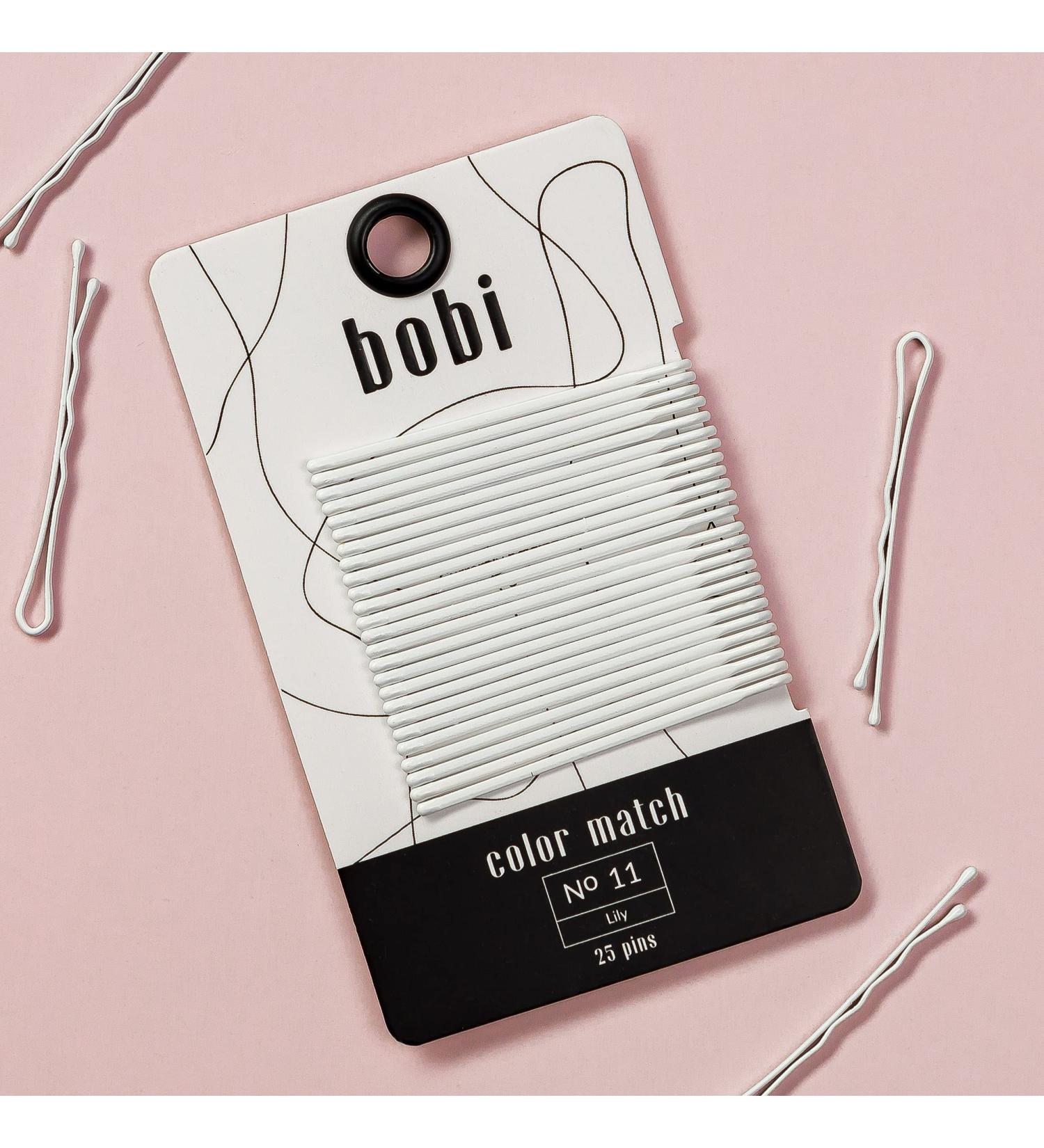BOBI White Bobby Pins (25 ct) - 2 Inches - Lily - Level 11 White Grey Match - Buy Online on GoSupps.com