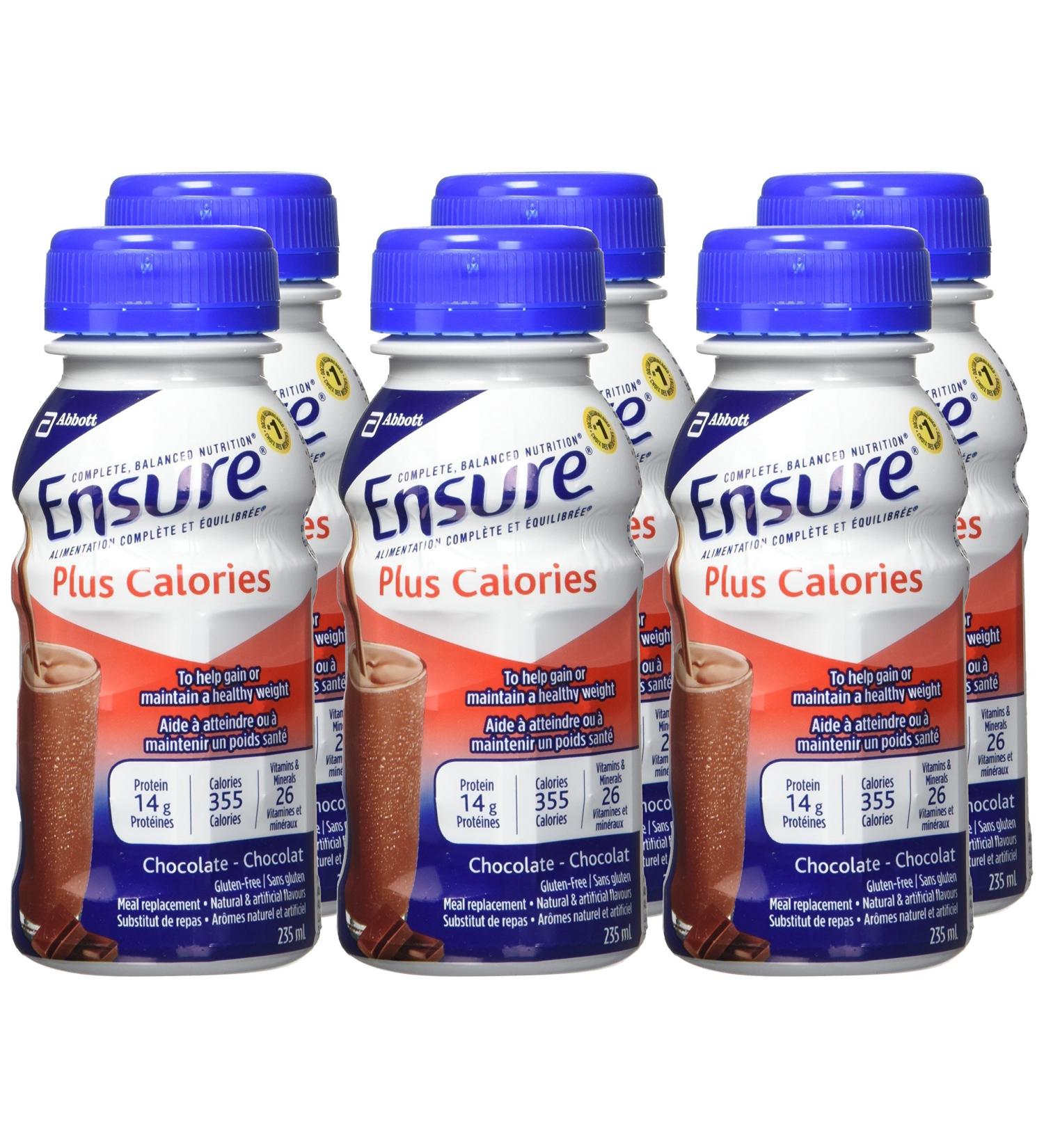Ensure Plus Calories Meal Replacement Complete Balanced Nutrition Chocolate 6 x 235 mL