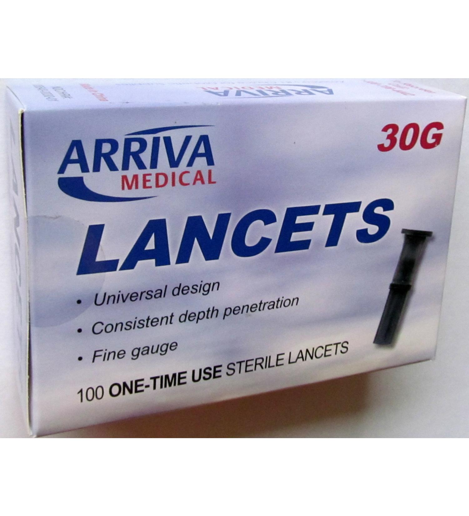 Arriva Medical 30G Fine Lancets Box of 100 Diabetic Care