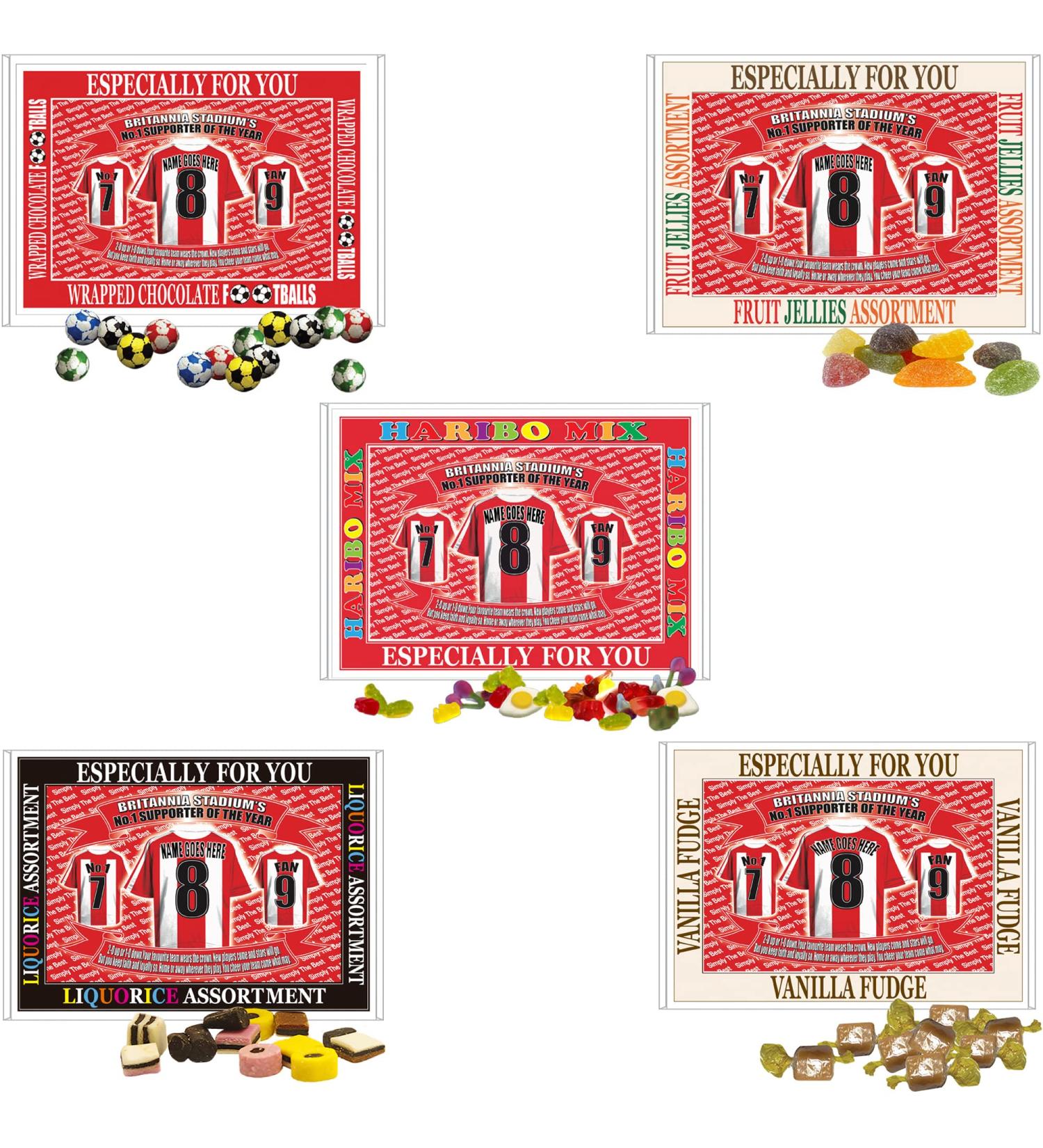 Stoke Football Shirt Personalised Gift Boxed Sweets Variety - Buy Online on GoSupps.com