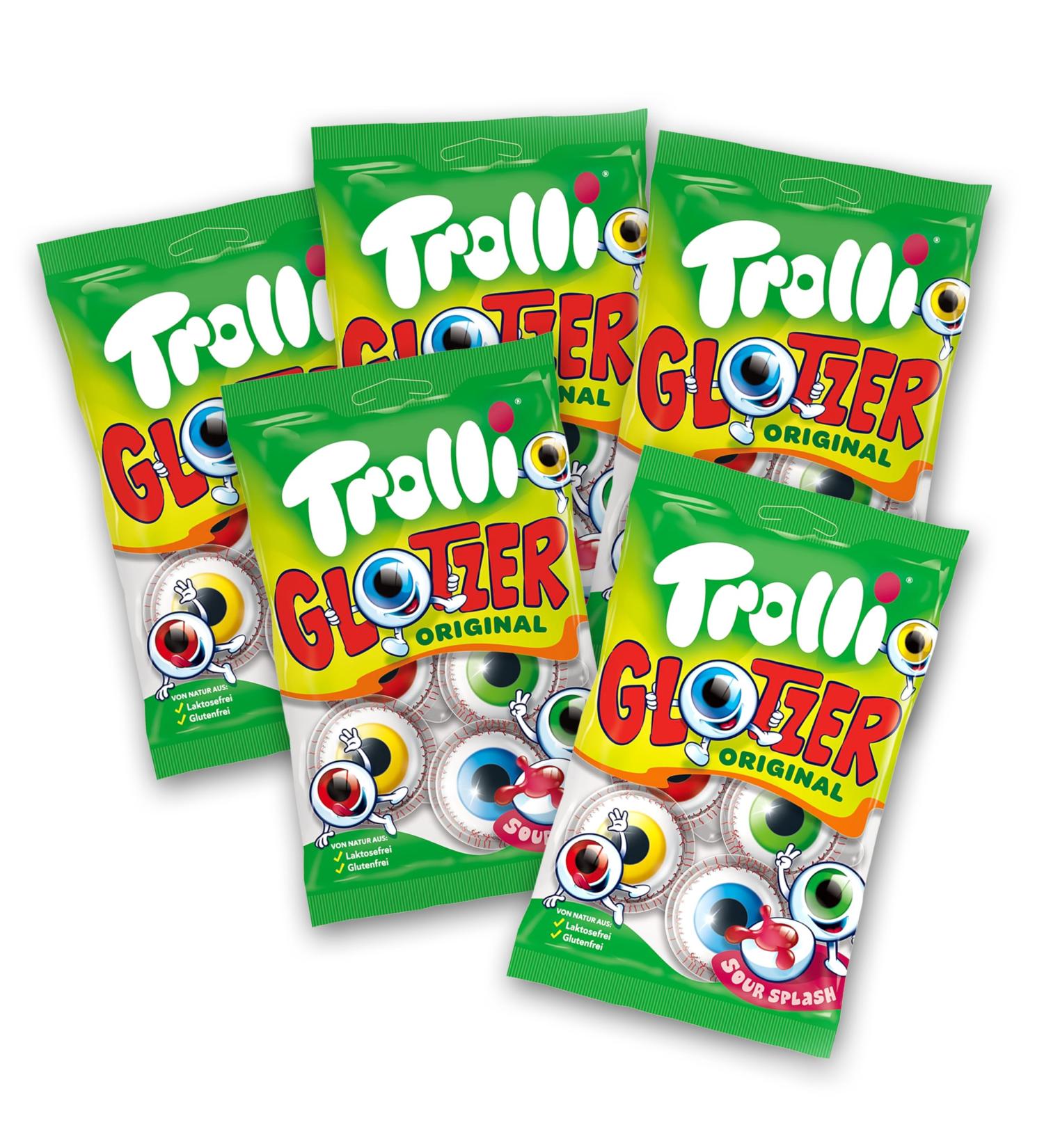 Trolli Glotzer Pack 5x4 Yeux en g latine acidul s avec c ur liquide Friandises cultes pour Halloween & f tes Sans lactose sans gluten Avec autocollant Sweet Buddies Small - Buy Online on GoSupps.com