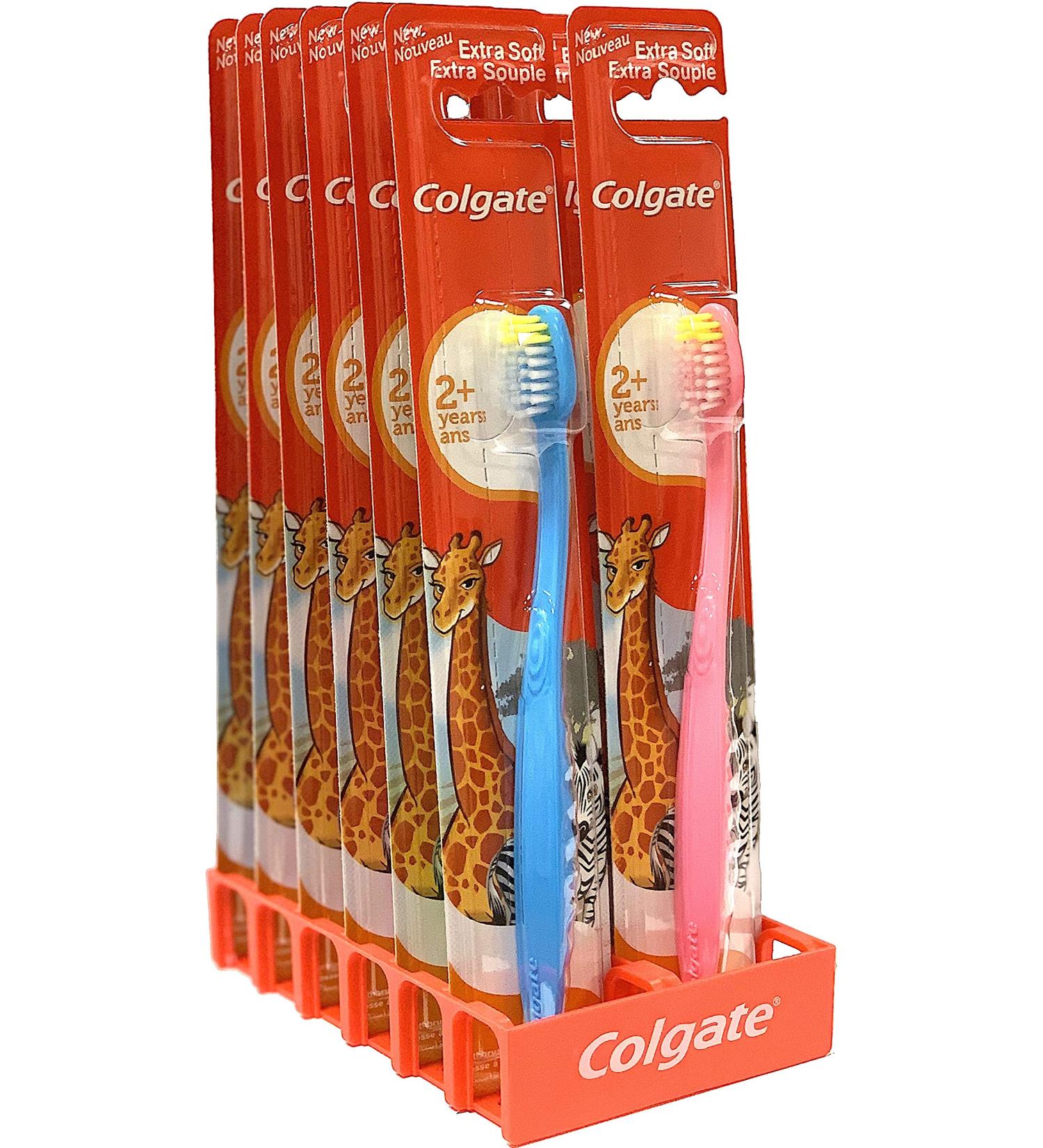 Colgate Kids Toothbrush 2+ Years | Extra Soft Bristles | Assorted Colors | 12 Pack - Buy Online on GoSupps.com