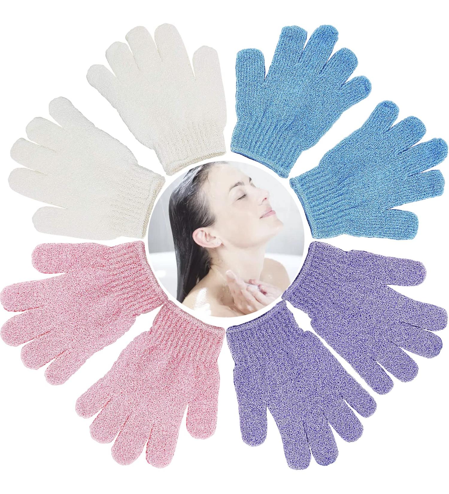 4 Pairs Exfoliating Gloves Body Scrub Wash Mitts for Bath Shower Luxury Spa Exfoliation Accessories for Men Women Multi - Buy Online on GoSupps.com