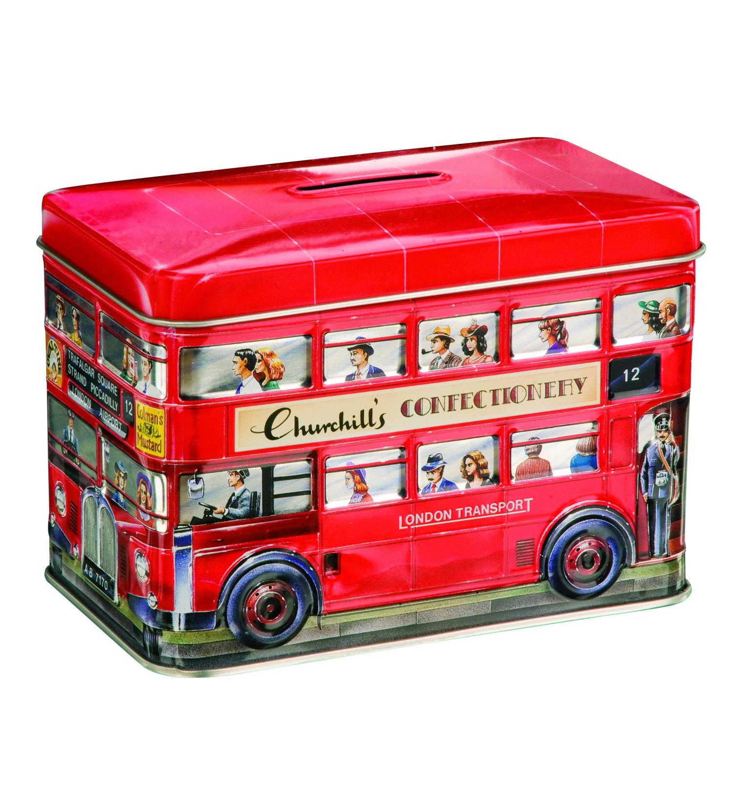 Churchill's Confectionery London Bus Money Box Tin with Toffees 200 g - Buy Online on GoSupps.com