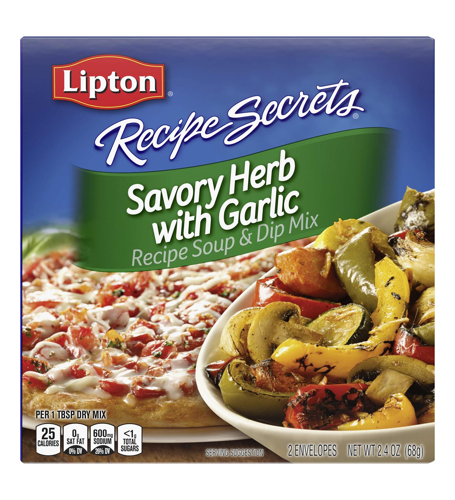 Lipton Recipe Secrets Savory Herb with Garlic Soup and Dip Mix - 2.4 Ounce (Pack of 12) - Buy Online on GoSupps.com