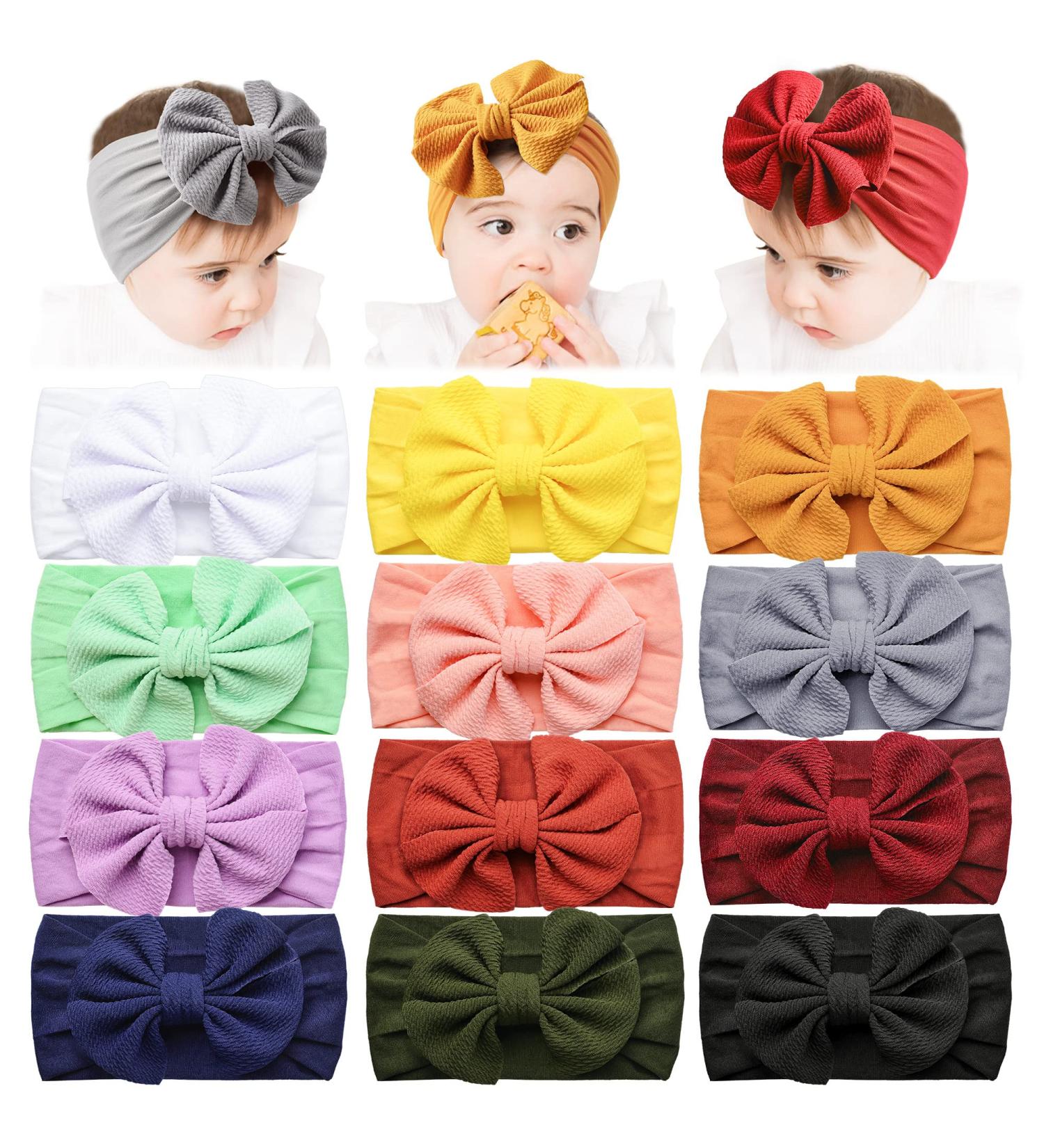 Prohouse 12 PCS Baby Nylon Headbands - Hair Bow Elastics for Girls, Infants, & Toddlers - Buy Online on GoSupps.com