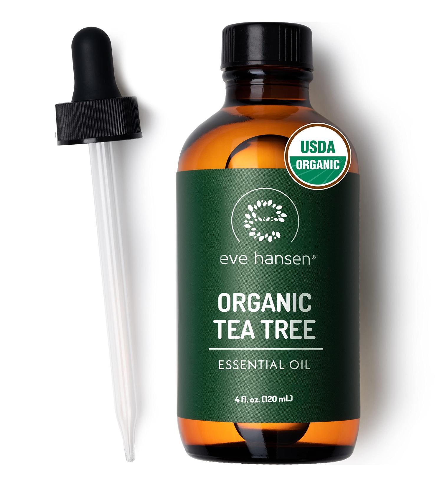 Eve Hansen Organic Tea Tree Oil (4oz) | Melaleuca Alternifolia | Pure Tea Tree Essential Oil for Skin Scalp Nails and Aromatherapy Tea Tree 4 Fl Oz (Pack of 1) - Buy Online on GoSupps.com