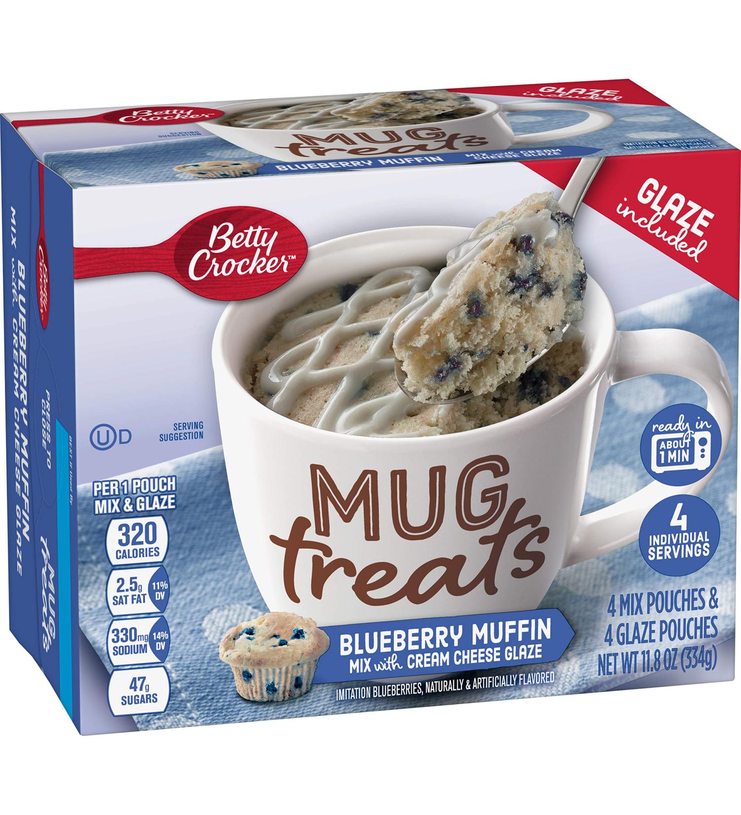 Betty Crocker Baking Mug Treats Blueberry Muffin Mix with Cream Cheese Glaze  11.8 oz - Buy Online on GoSupps.com