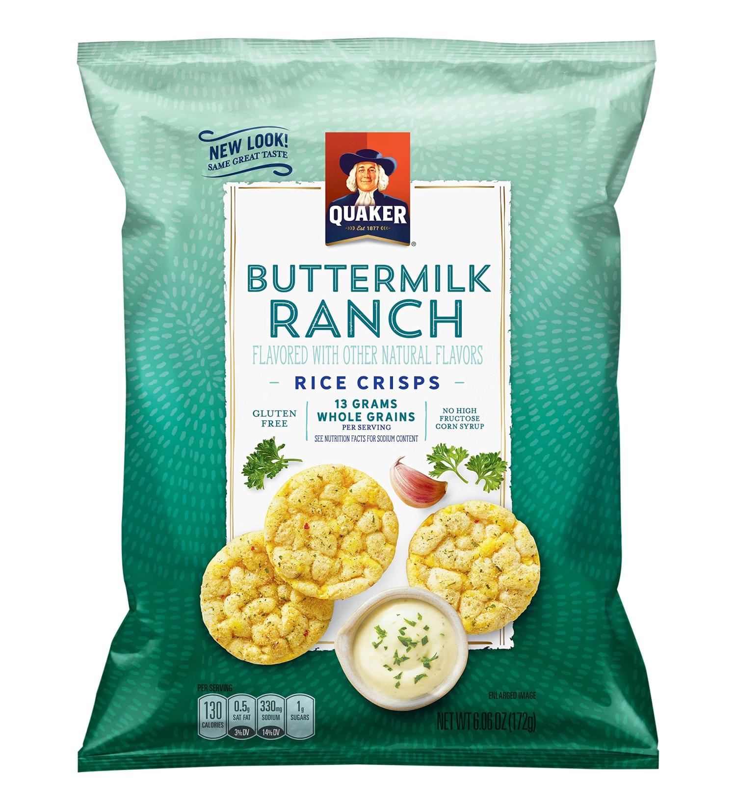 Quaker Rice Crisps Gluten Free Buttermilk Ranch 6.06oz Bags - 6 Pack - Buy Online on GoSupps.com