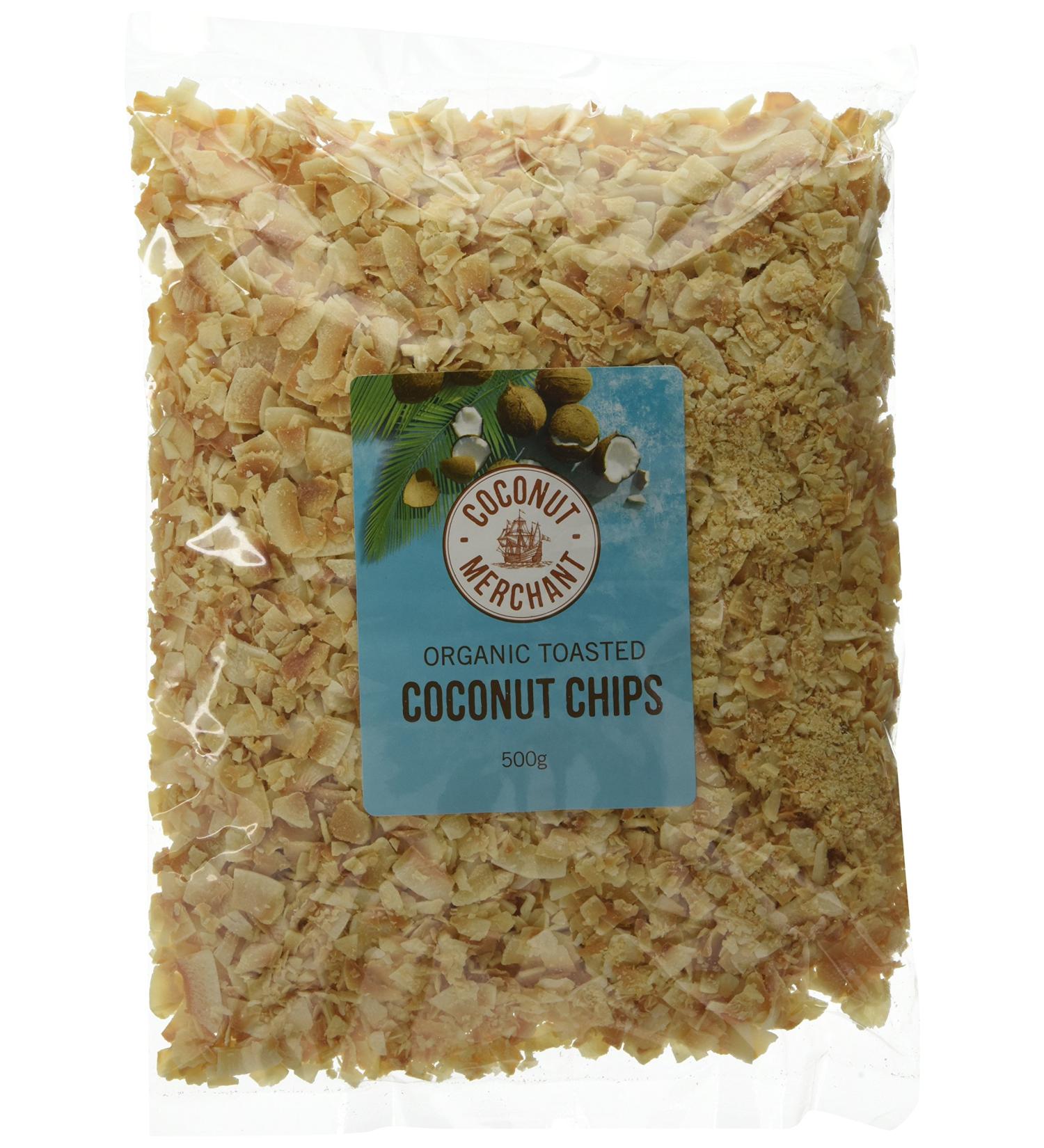 Coconut Merchant Toasted Coconut Chips 500g - Vegan, Low GI, Ethically Sourced - Buy Online on GoSupps.com