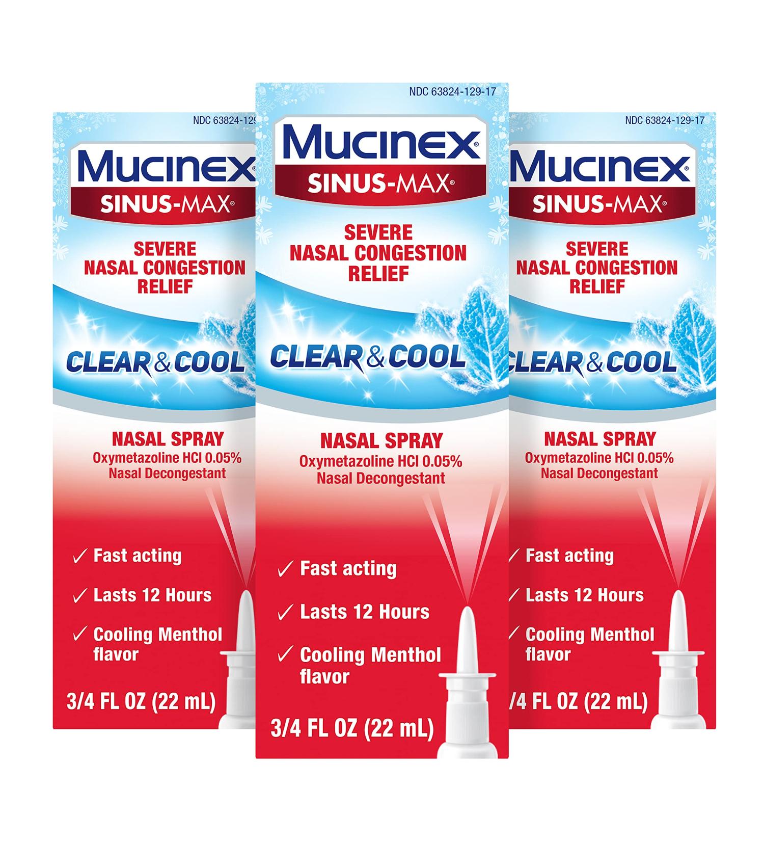 Mucinex Severe Nasal Congestion Relief Cooling Menthol Spray 3/4 Fl Oz (Pack of 3) - Buy Online on GoSupps.com