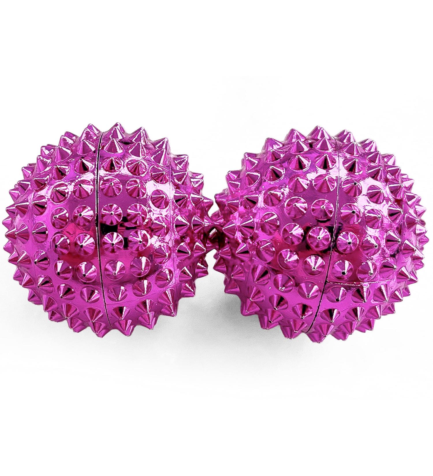 2x DBT Hedgehog Stress Relief Balls | Magnetic Acupressure for Tension & Mobility | Pink 32mm Massage Balls - Buy Online on GoSupps.com