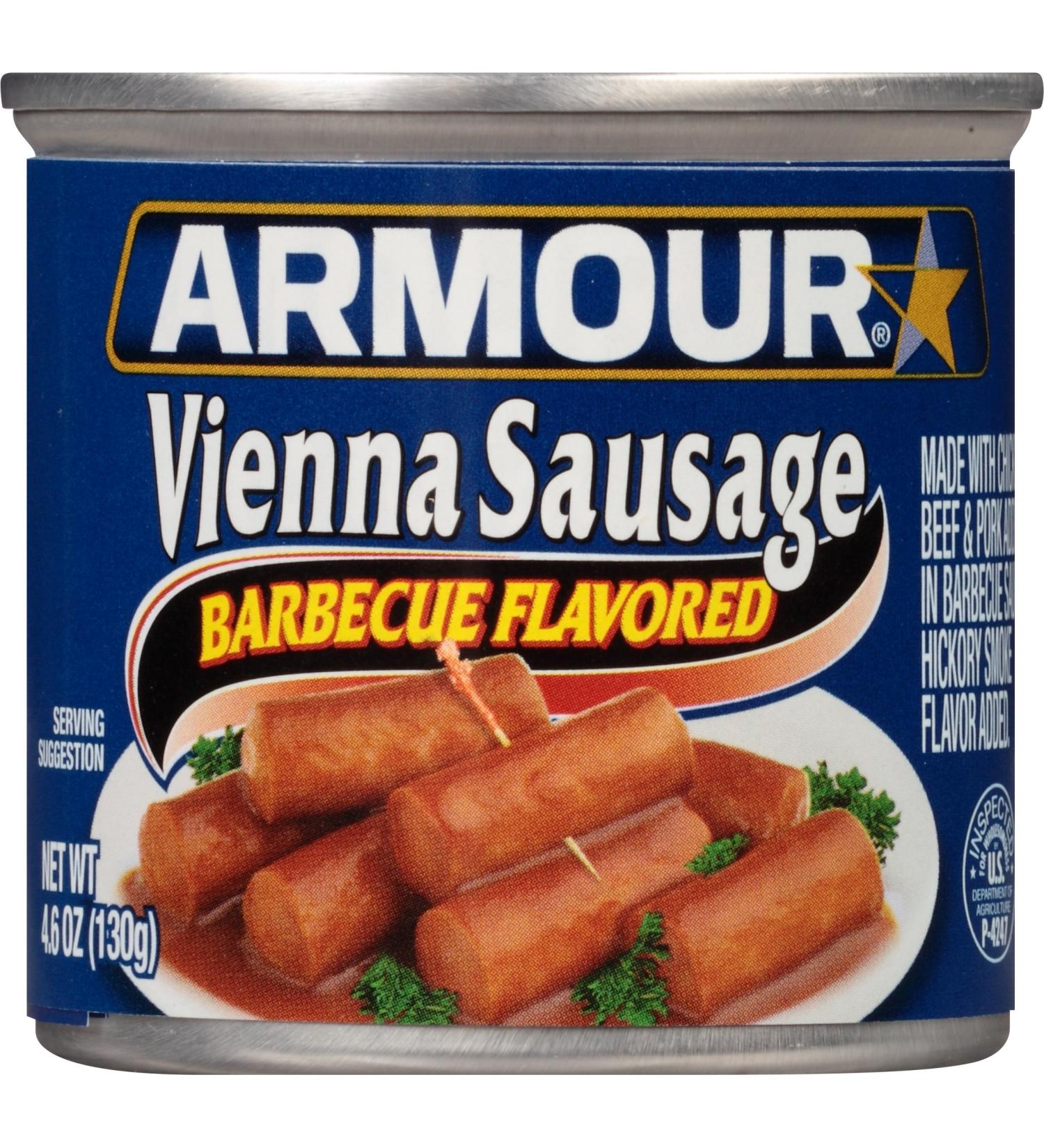 Armour Star Barbecue Vienna Sausage 4.6 OZ (Pack of 24) - Canned Sausage - Buy Online on GoSupps.com