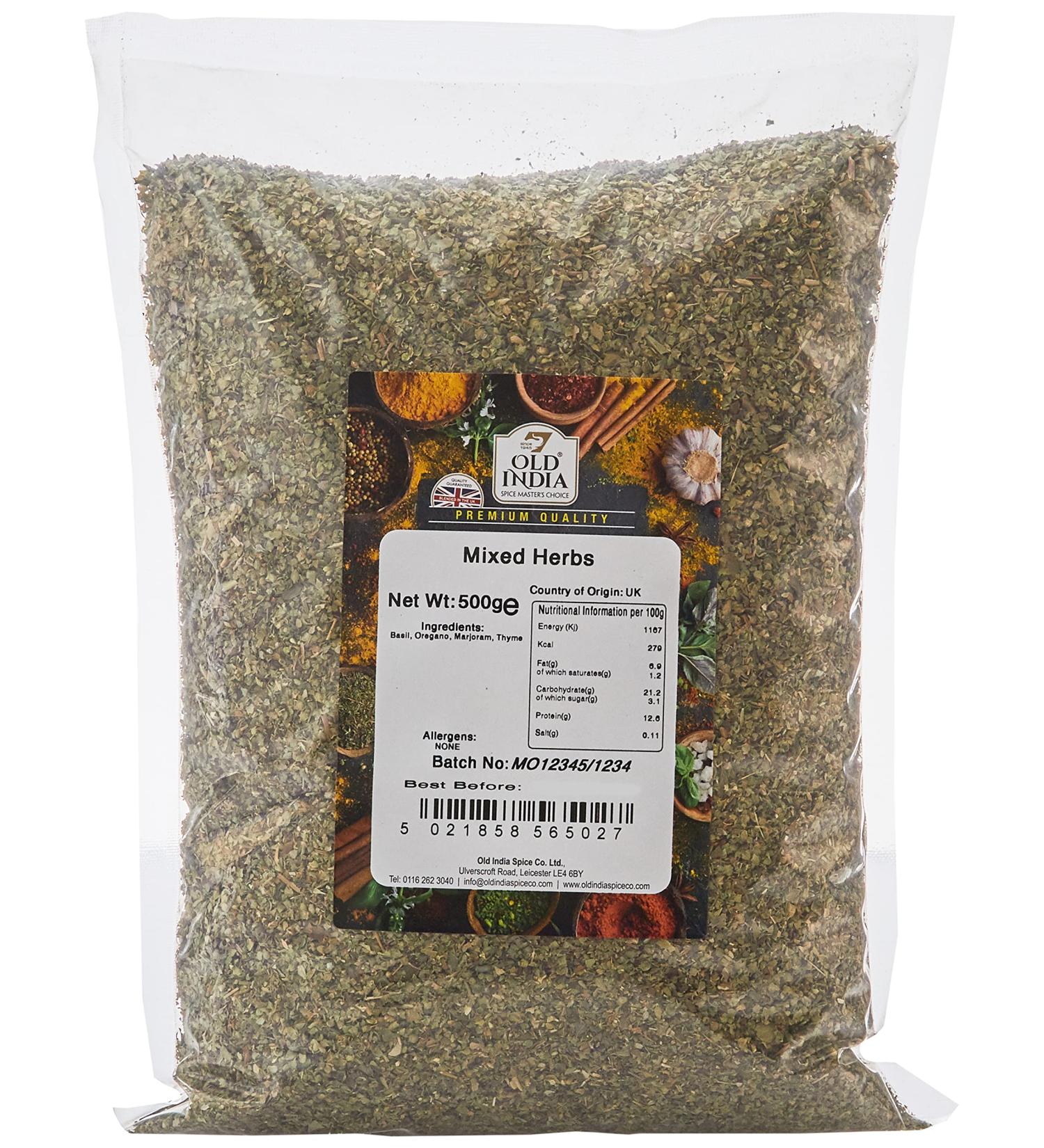 Old India Mixed Herbs 500g - Premium Quality Blend for Culinary Delights | Pack of 1 - Buy Online on GoSupps.com