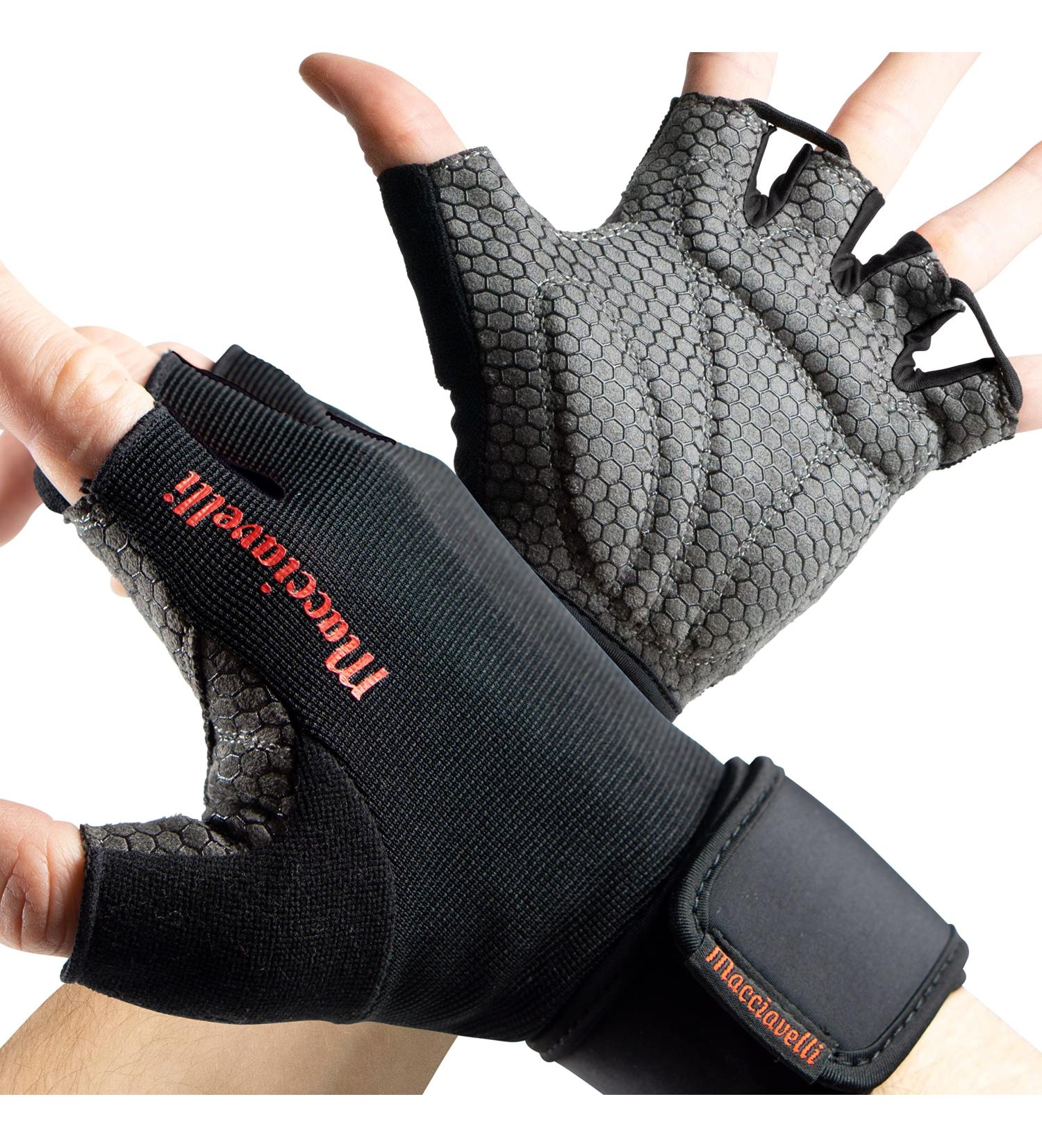 Macciavelli Fitness Gloves for Men & Women - XXL Black Training Gloves for Strength & Weight Training Bodybuilding & Gym Use - Buy Online on GoSupps.com