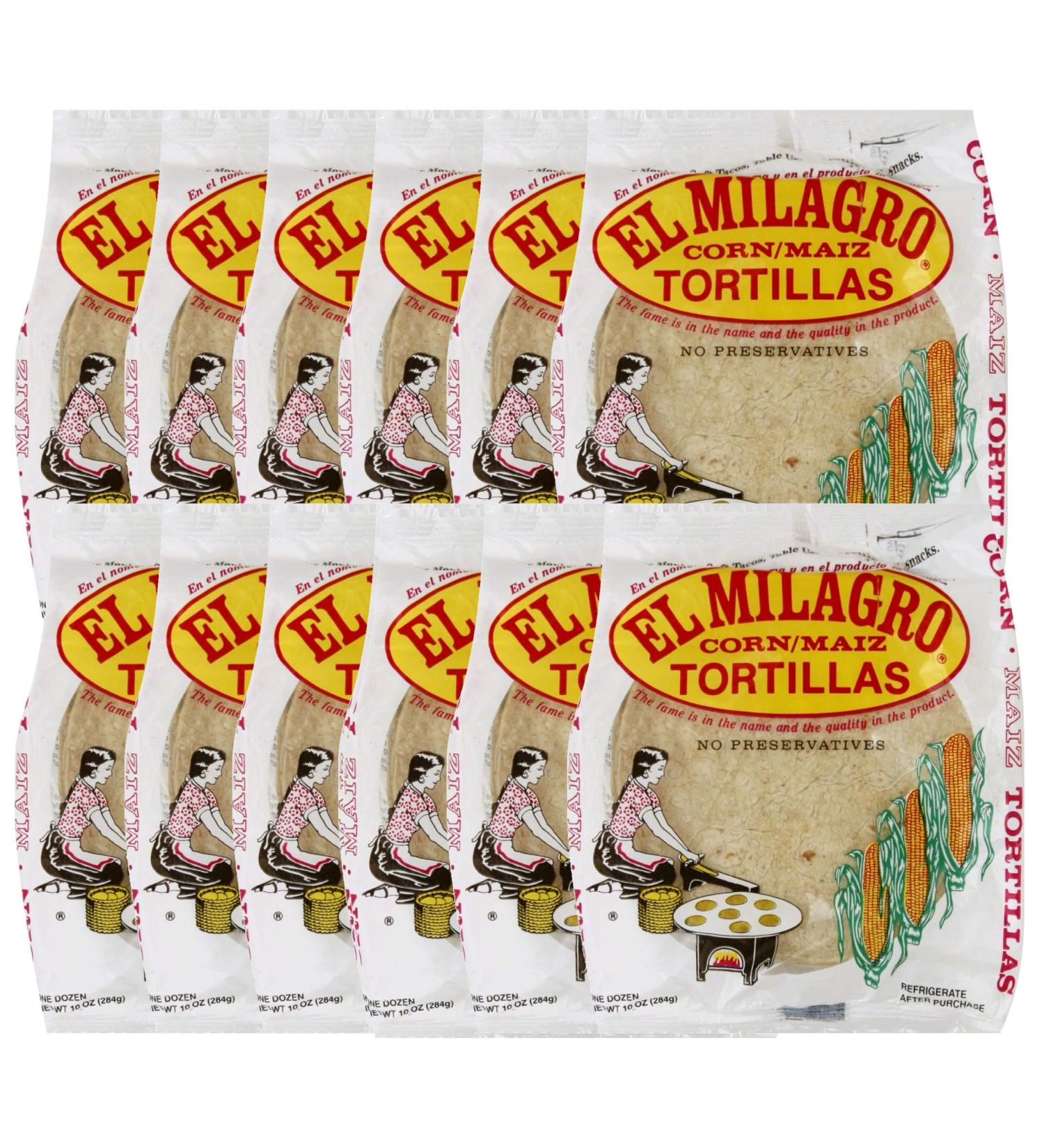 El Milagro Classic Corn Maiz Natural Soft Tortillas - 12 Pack