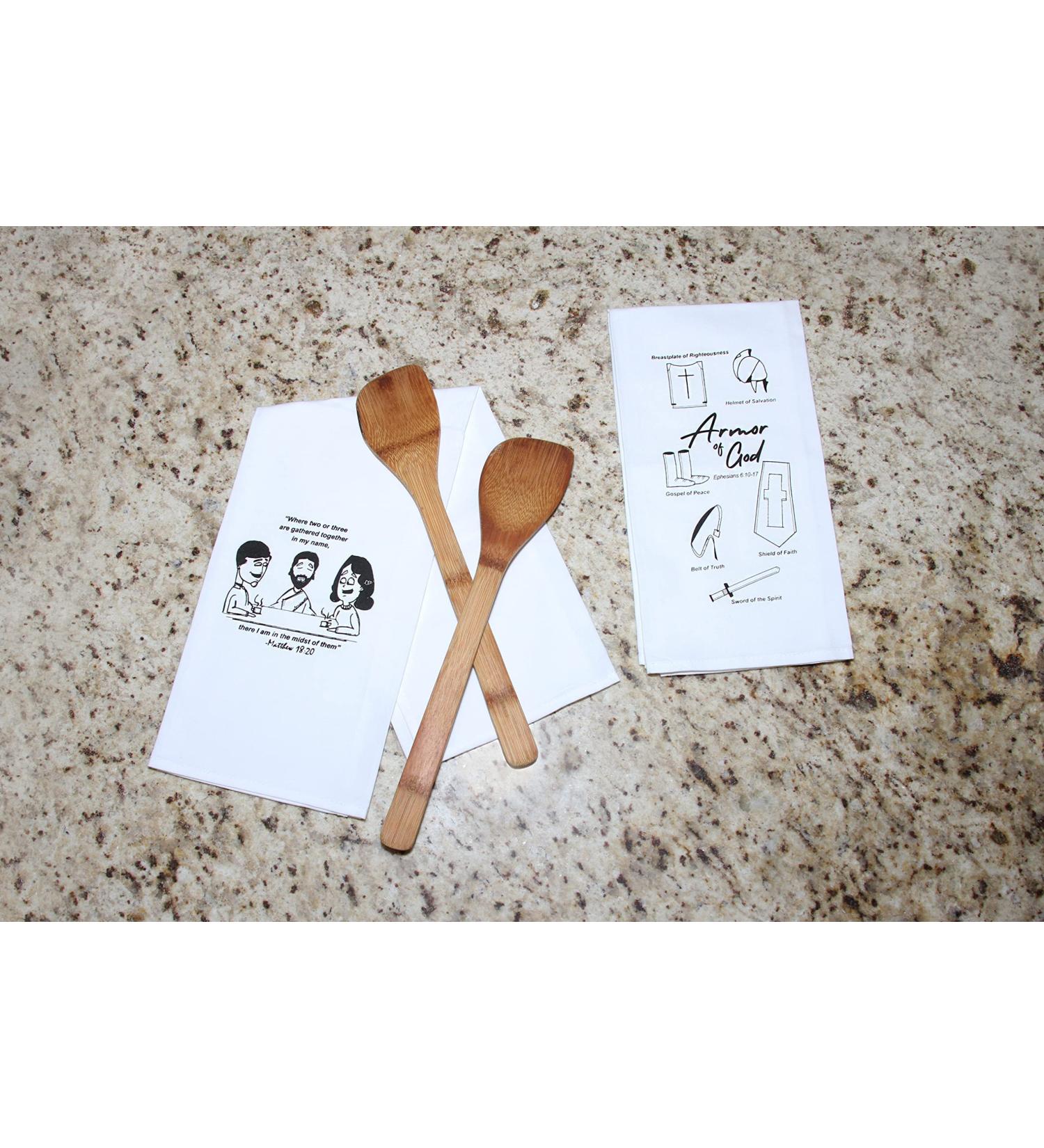 Christian Gifts for Women - 100% Cotton Tea Towels | Farmhouse Kitchen Decor | Dish Drying Hand Towels | White Flour Bread Cloth | Black - 012021 - Buy Online on GoSupps.com