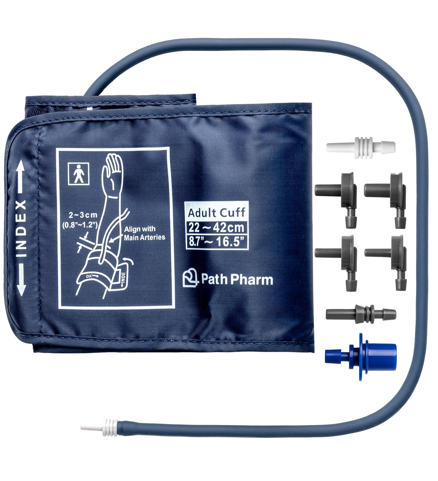 Path Pharm Blood Pressure Cuff - Premium Blood Pressure Monitor Cuff Compatible with Omron - 22-42cm Adjustable Replacement Cuff with 7 Connectors - Easy to Install Fan Shaped BP Monitor Arm Cuff for Adults Standard - Buy Online on GoSupps.com