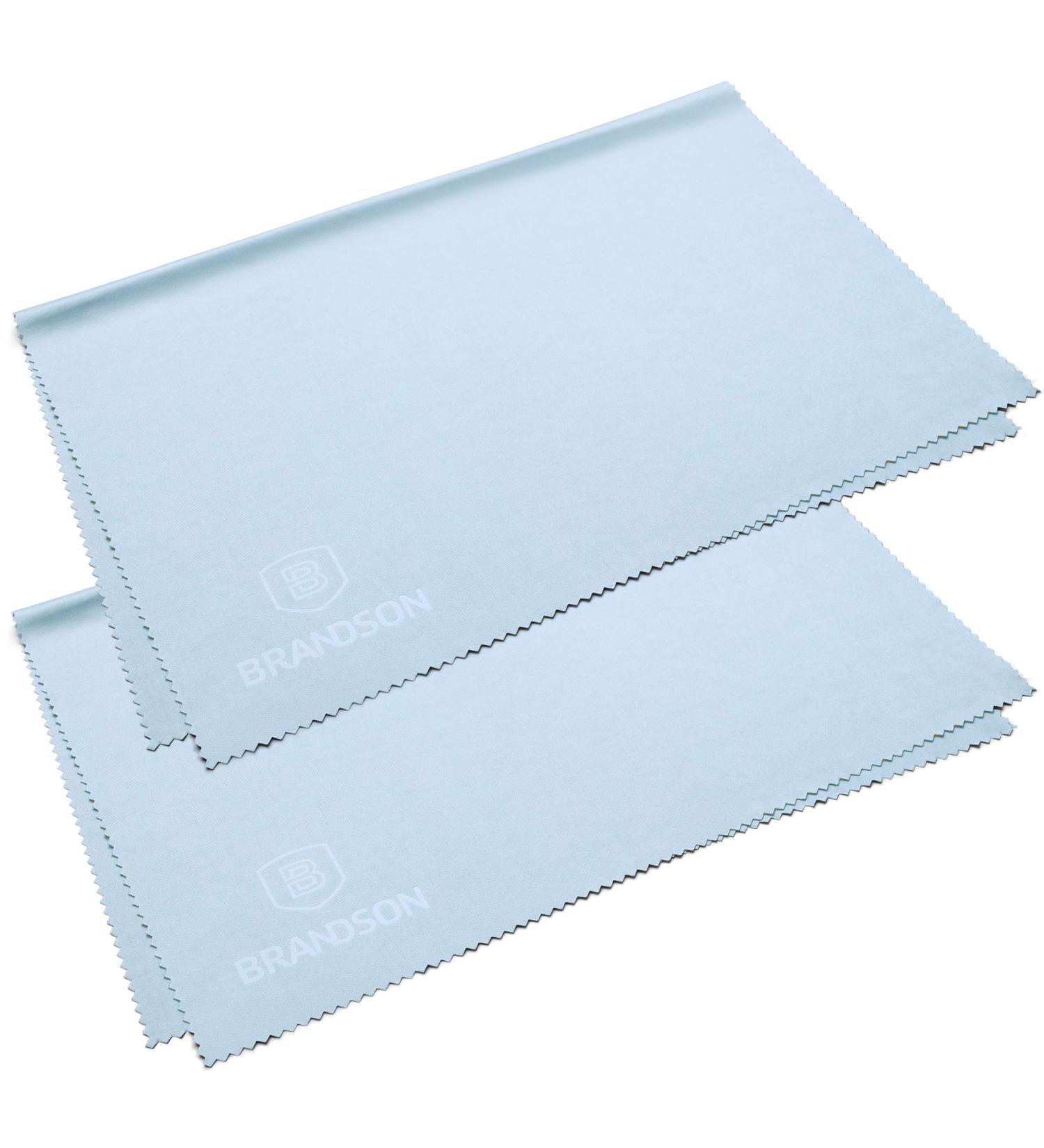 Buy Brandson XXL Glasses Cleaning Cloths (30x40 cm) - 2 Pack Microfiber Towels for Glasses Cell Phones & Displays - Washable Light Blue - Buy Online on GoSupps.com