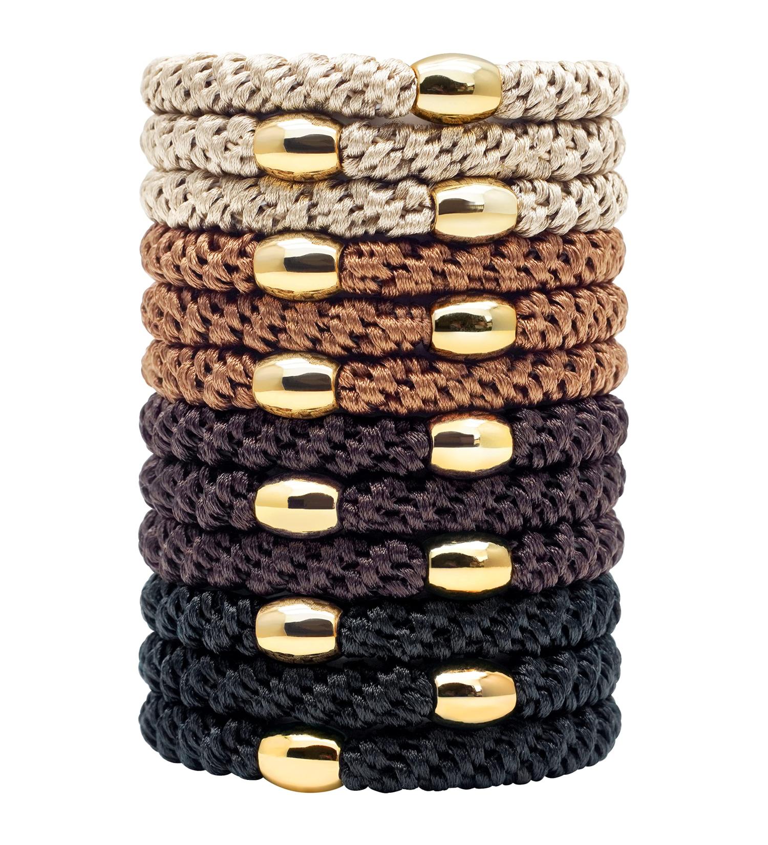 Qooocy Hair Tie Bracelets - 12Pcs Strong Stretchy Hair Ties for Women & Girls - No Slip Ponytail Holders for Thick Hair - Braided Hair Bands - Buy Online on GoSupps.com