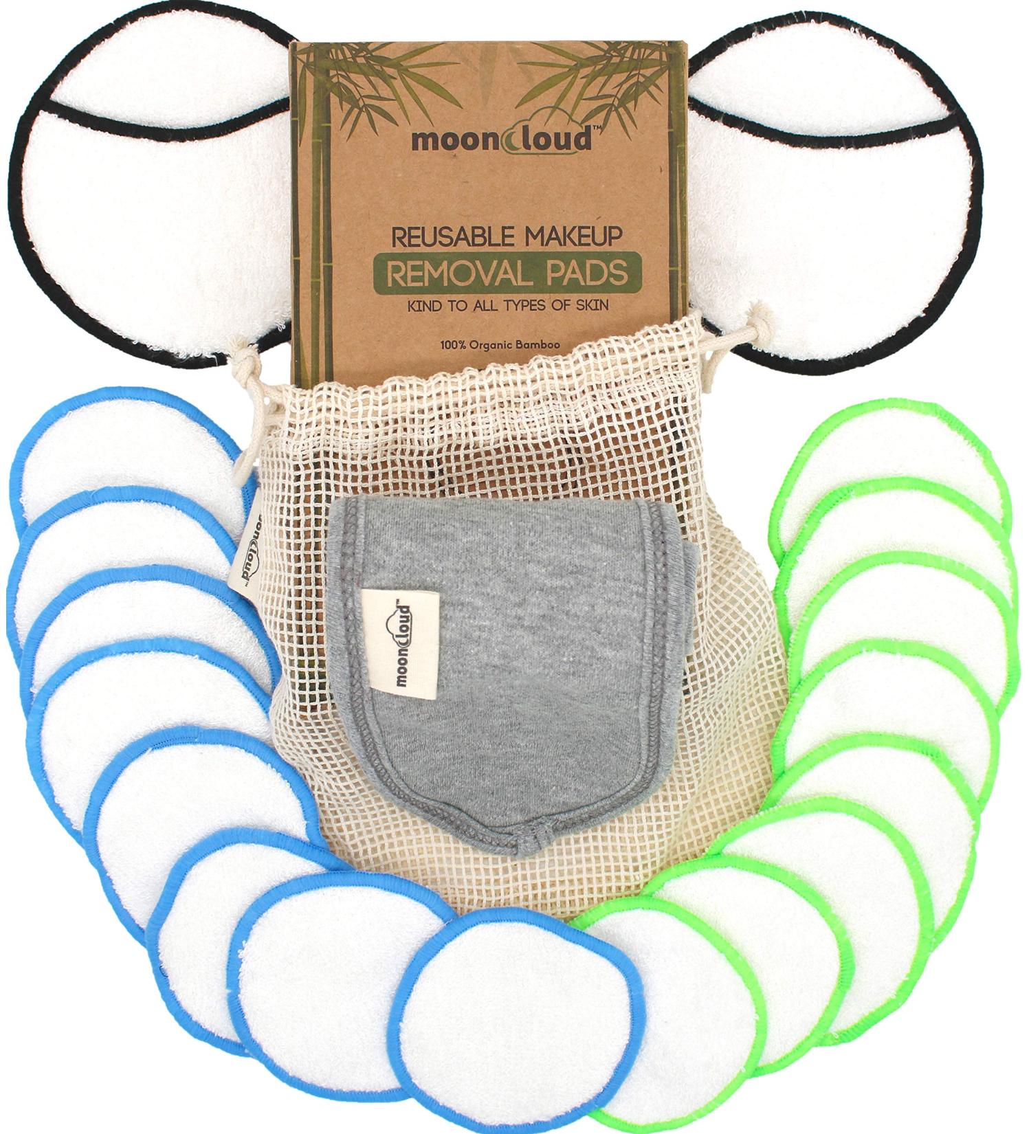 Reusable Makeup Remover Pads with Organic Spa Headband & Laundry Bag | Eco-Friendly Bamboo Cotton Pads | Zero Waste Solution | 18 Pads in 2 Sizes - Buy Online on GoSupps.com