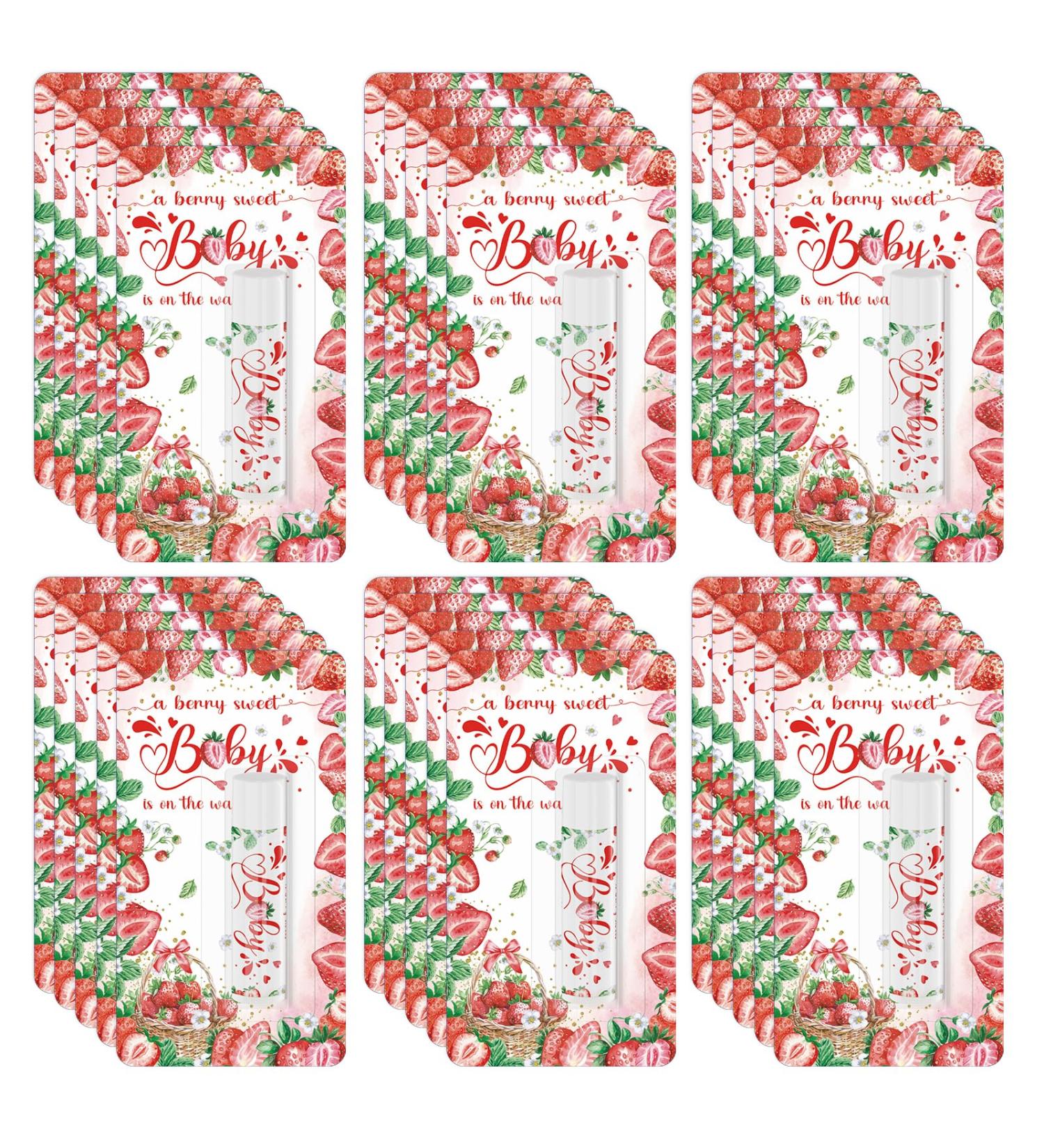 30 Pack Strawberry Baby Shower Games Lip Balms Bulk Games Prizes Party Gifts for Guests Friends Gender Reveal Favors Decorations Souvenirs Baby Shower Valentine's Gift Bags Stuffers(Strawberry) - Buy Online on GoSupps.com