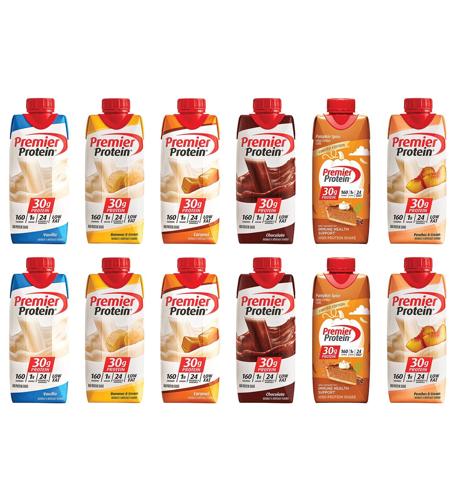 12 Pack | Protein Shake Variety Pack | 6 Delicious Assorted Flavors | 160 Calories | 24 Vitamins & Minerals | 30g Protein | 1g sugar | Niro Assortment