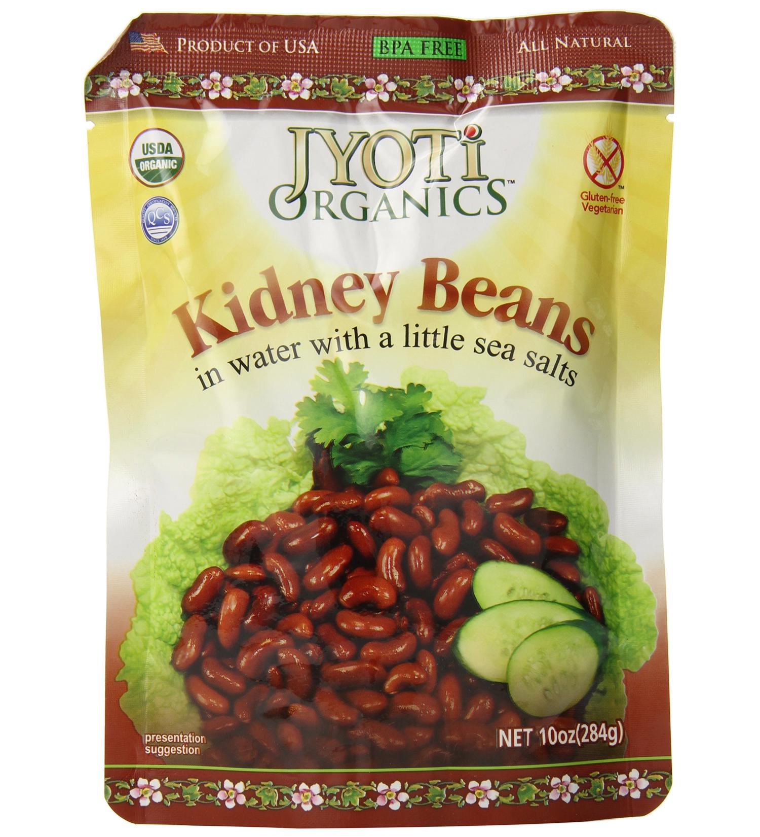 Jyoti Organic Kidney Beans - 10 oz (Pack of 6) | Healthy, Non-GMO Legumes - Buy Online on GoSupps.com