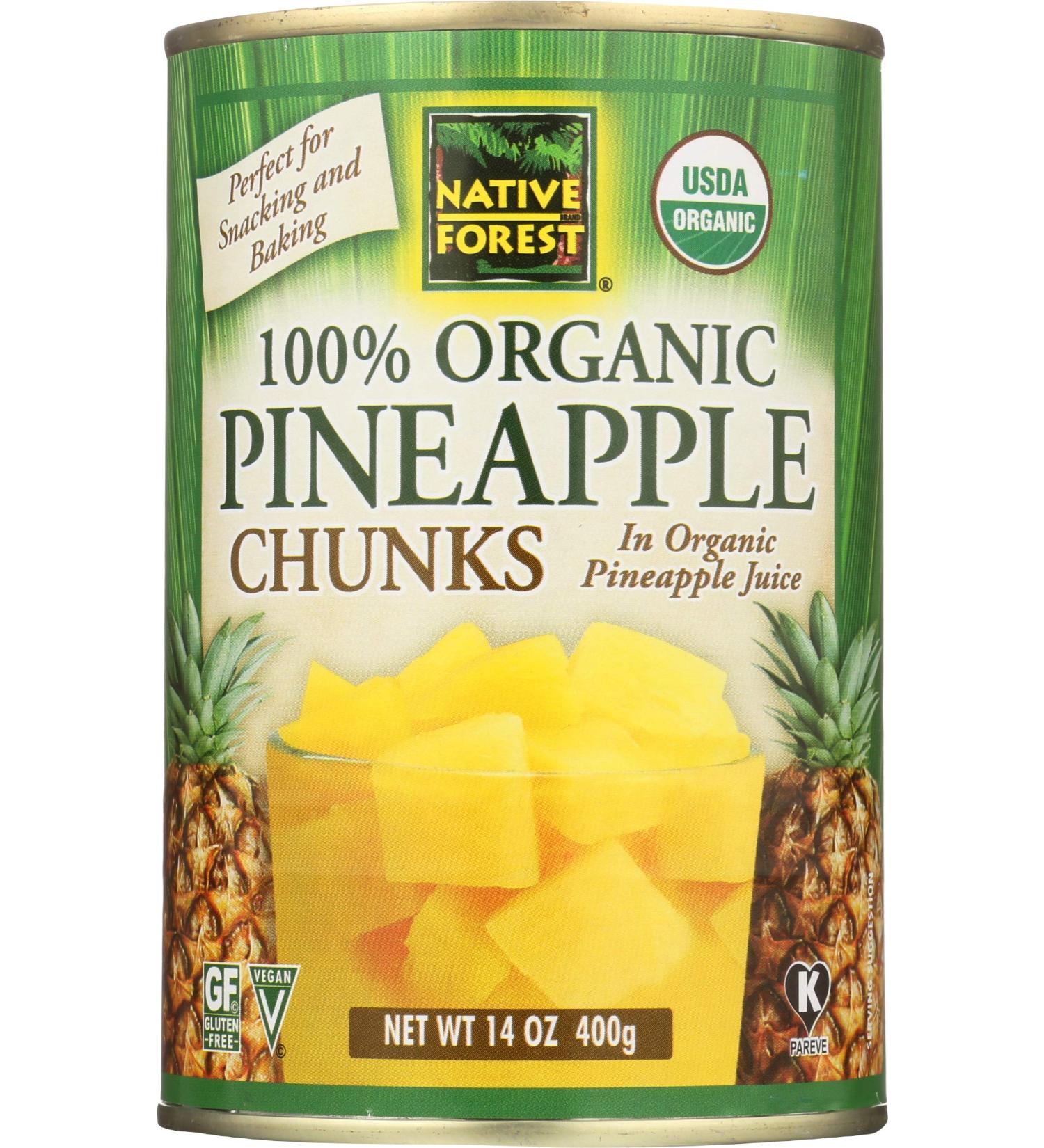 Organic Native Forest Pineapple Chunks - 14 oz | Tropical Fruit | Non-GMO - Buy Online on GoSupps.com